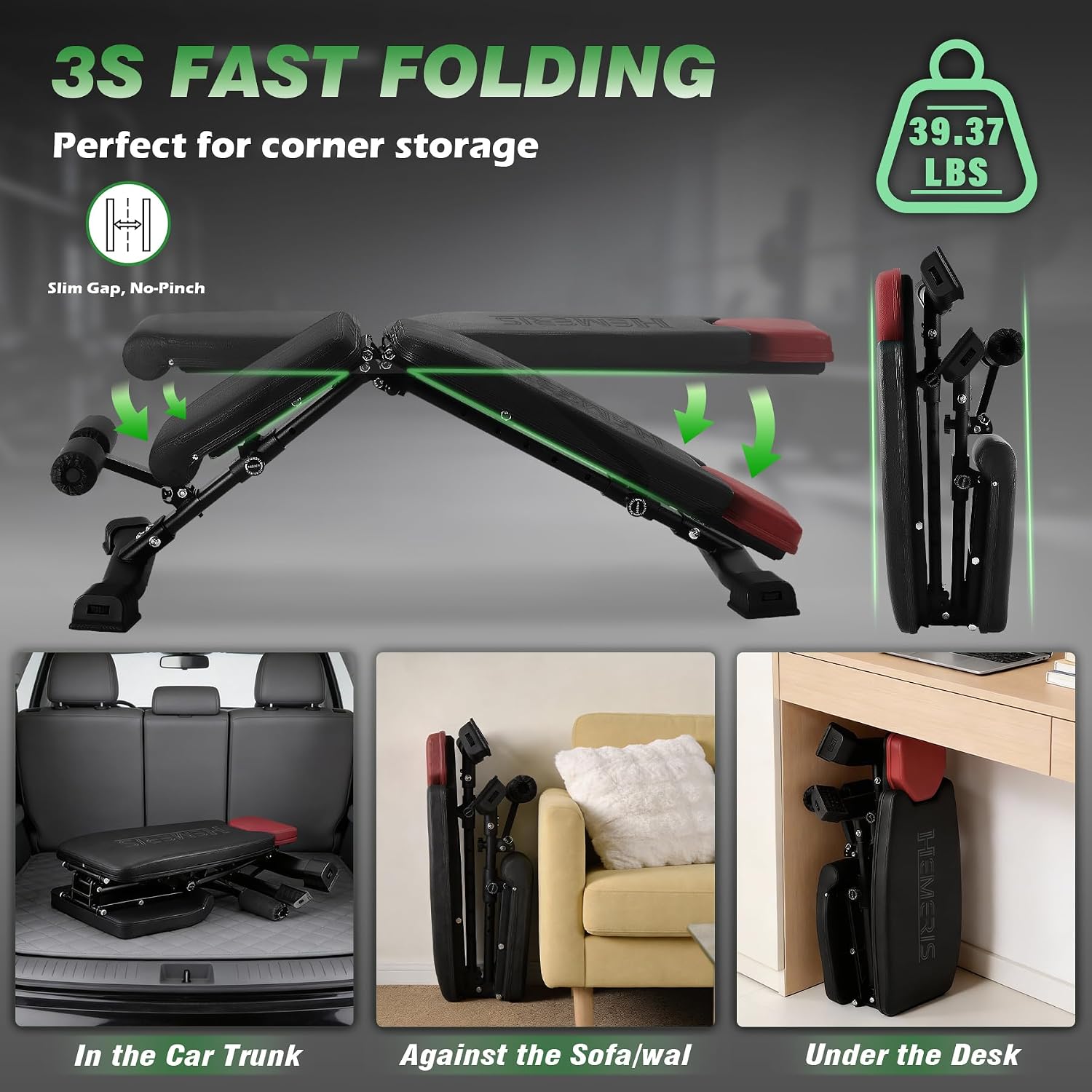 Adjustable Weight Bench, Foldable Workout Bench for home gym 660 LBS Incline/Decline Bench Press Exercise Equipment Strength Weight Training