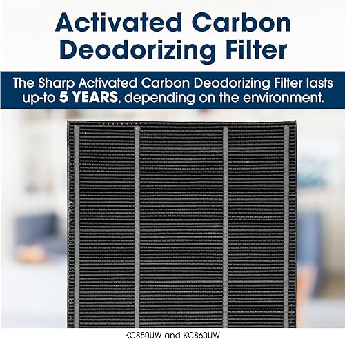 Miniatura 2 de Sharp FZ-C100DFU Filtro de repuesto de carbón activado para KC-850U, negro