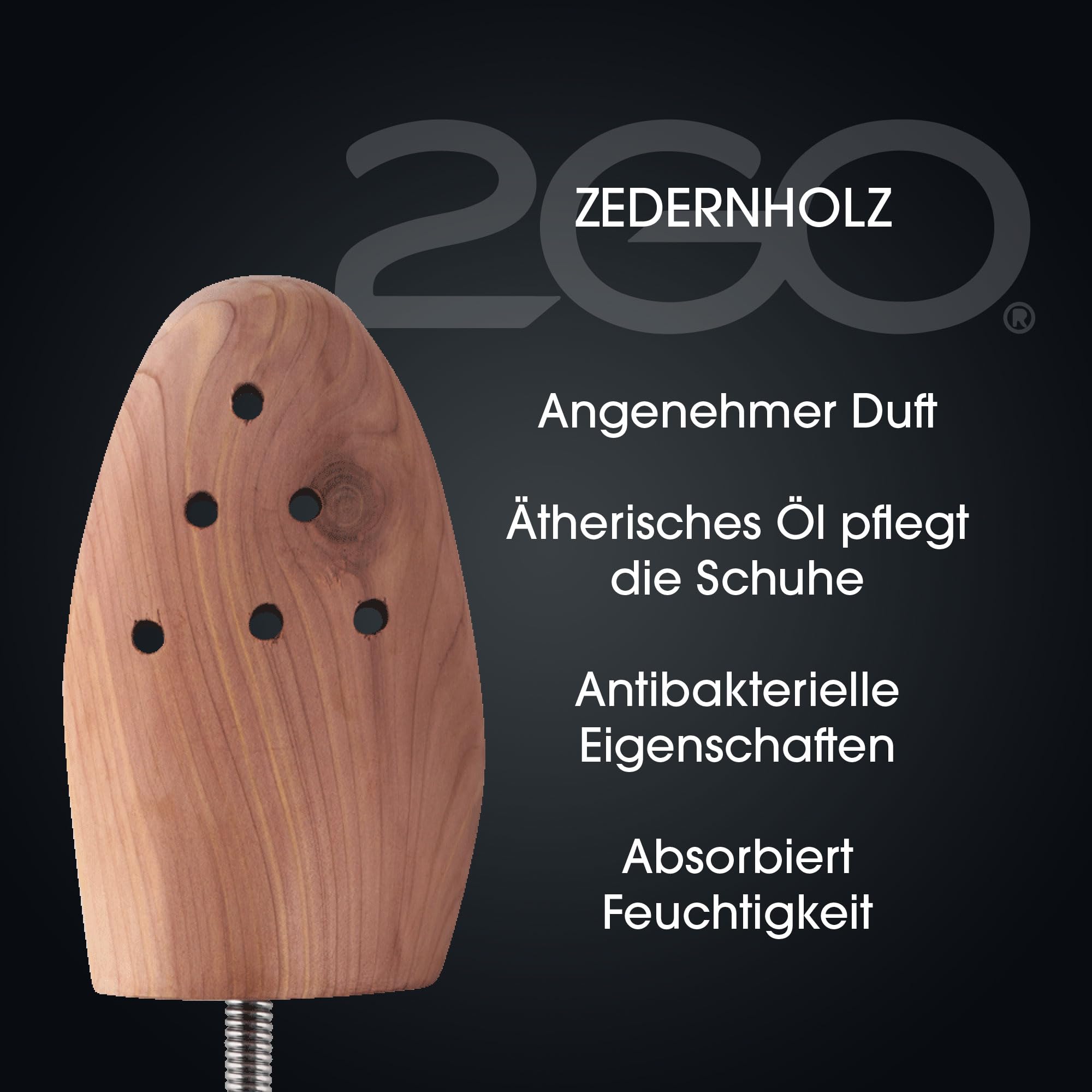 2GO - Horma de madera de cedro para zapatos de cedro para una óptima conservación de la forma y aroma natural