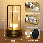 Lampe de table sans fil - 1 paquet, lampe LED rechargeable fonctionnant sur batterie de 2000mAh avec gradation continue à 3 couleurs, contrôle tactile, pour salle à manger, chambre, bar, restaurant, patio et camping, or
