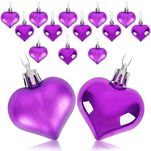 Liitrton 15 PCS Heart Shaped Decorations for Christmas Tree Party
