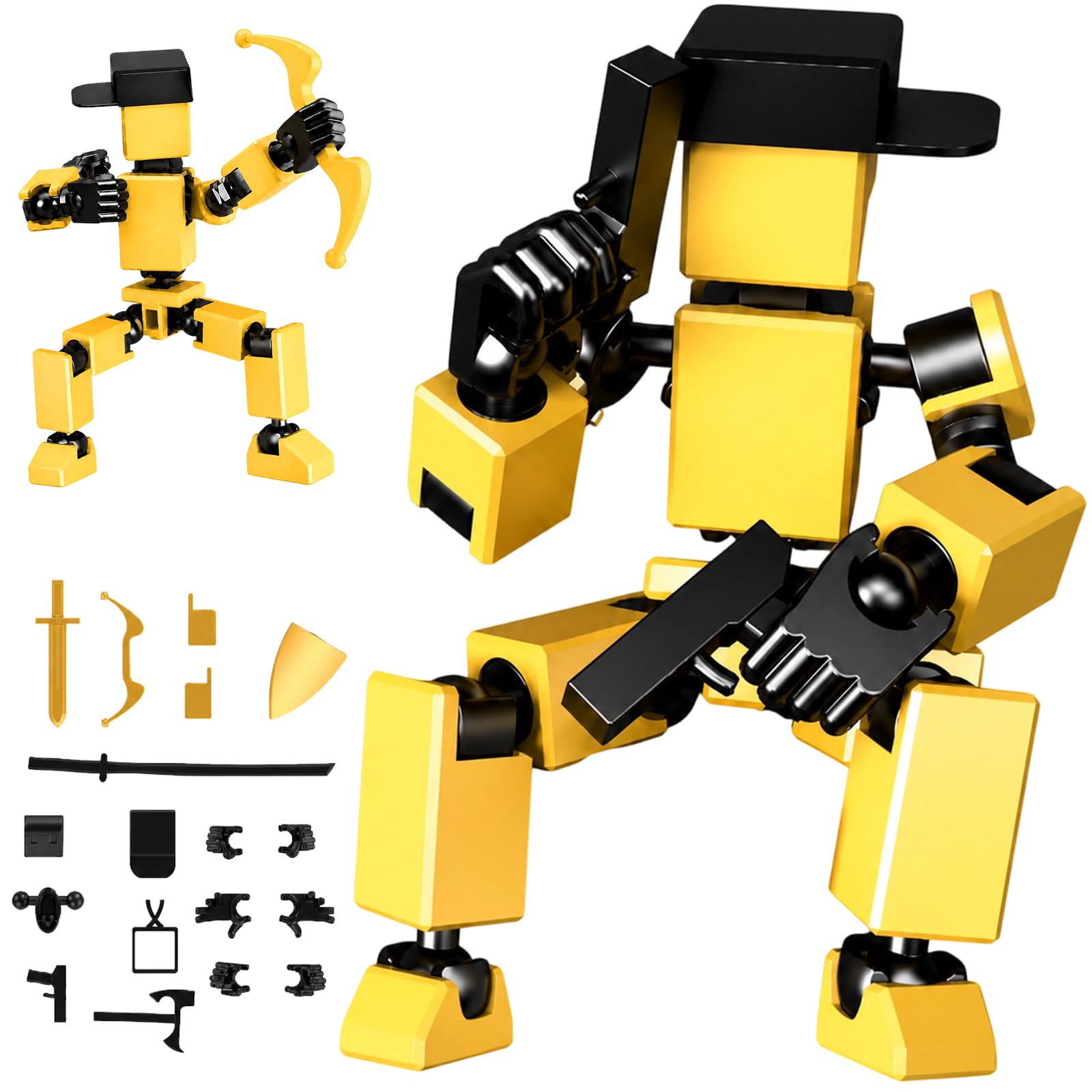 Kids Play Action Figure, 3D Printed Action Figures Changeable Flexible Action Figures, Movable Joints Robot Toys, Movable Robot Action Figure for Friends, Painting Collections, Photography Props