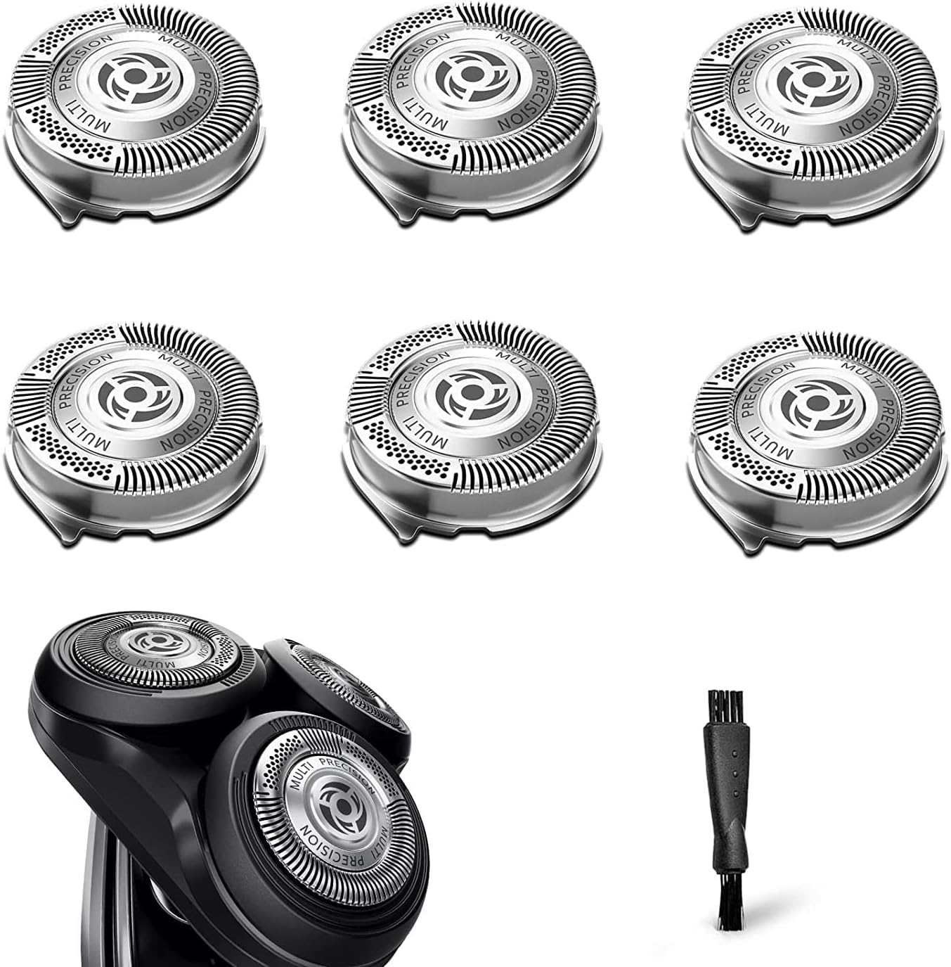 SH50 Replacement Heads for Philips Norelco Series 5000 Replacement Blades Head Fit for Phillips Series 5000 and Blow, AquaTouch, PowerTouch, 6 pcs