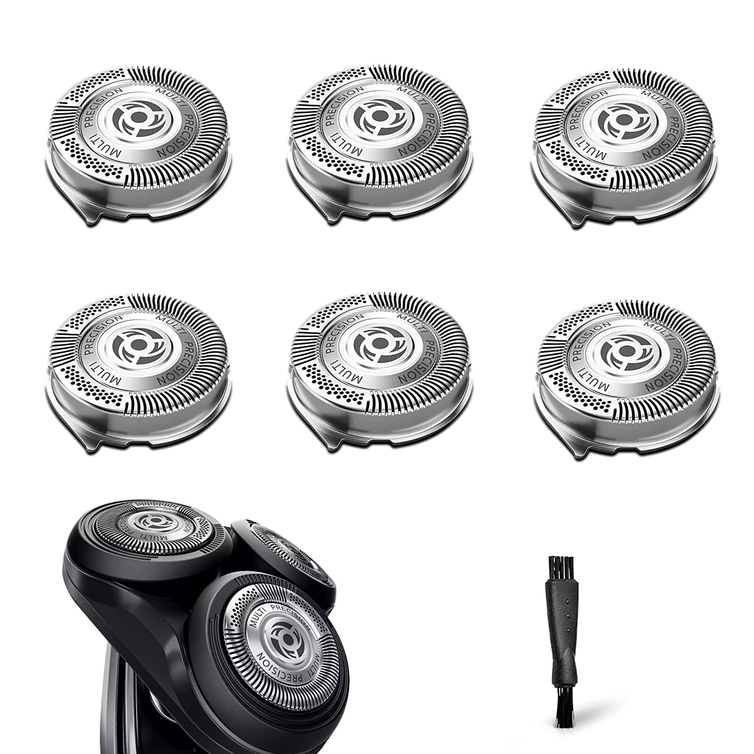 SH50 Replacement Heads for Philips Norelco Series 5000 Replacement Blades Head Fit for Phillips Series 5000 and Blow, AquaTouch, PowerTouch, 6 pcs