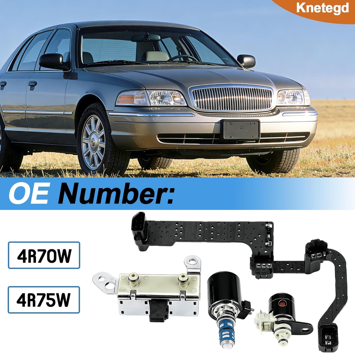 4R70W 4R75W 4PCS Transmission Solenoid Valve Kit Compatible With Ford F150 E150 E250 E350 2005 2006 2007 2008, Solenoid Kit For Lincoln Town Car, For Grand Marquis