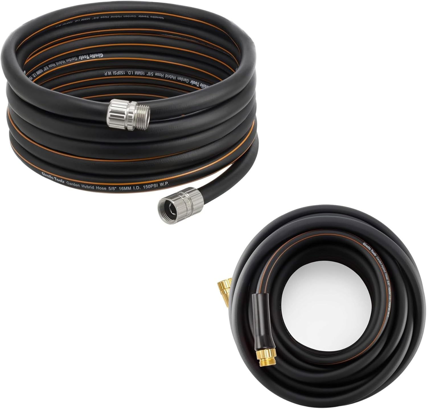 Giraffe Tools Garden Hose 50ft x 5/8", Water Hose Heavy Duty, Flexible with Garden Hose 30ft x 5/8", Custom Length, Heavy Duty, No Kink, Flexible