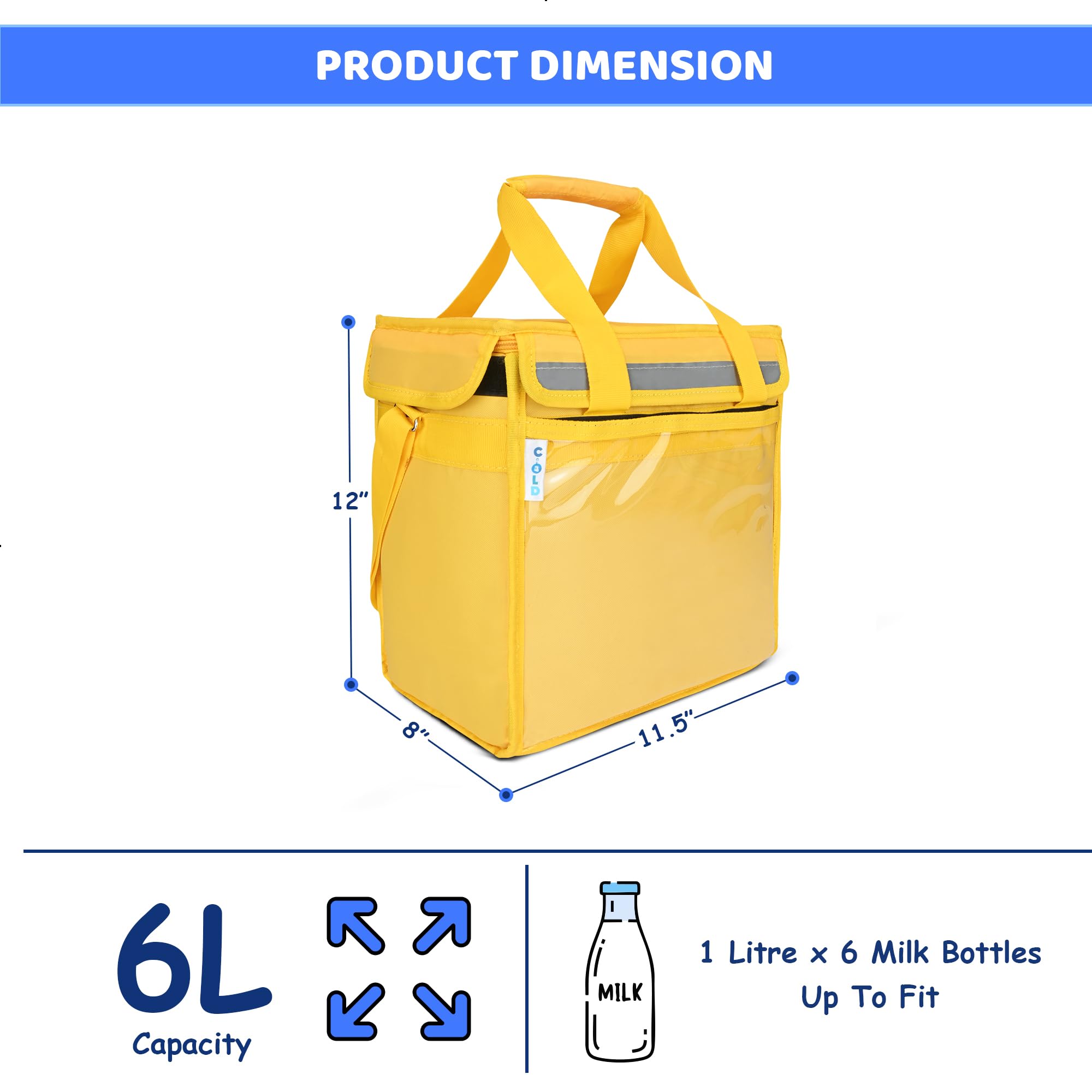 Milk Delivery Bag - 6L Bottle Holder -5