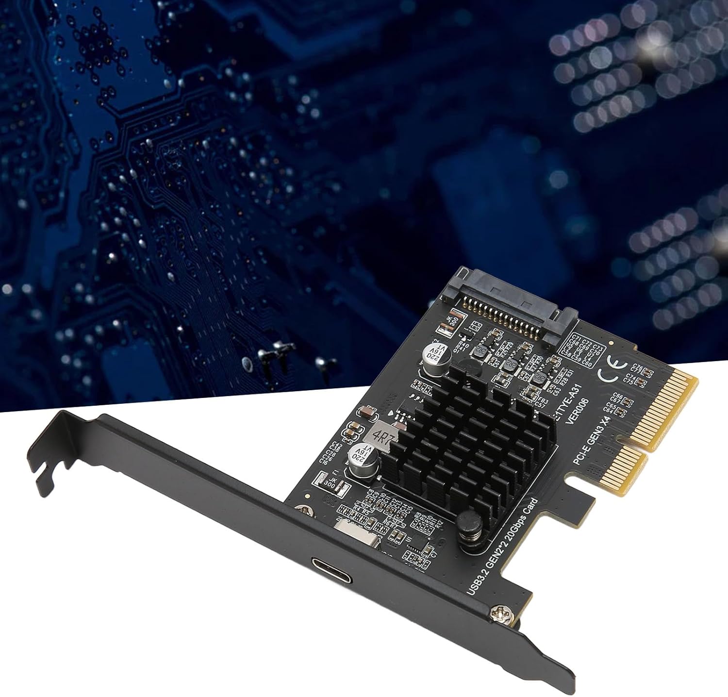 USB Expansion Card, PCIe USB 3.2 Gen 2 Controller Card, Type C 20Gbps Hub Adapter, High Speed PCIe USB Expansion, Compatible with Windows Desktop PC