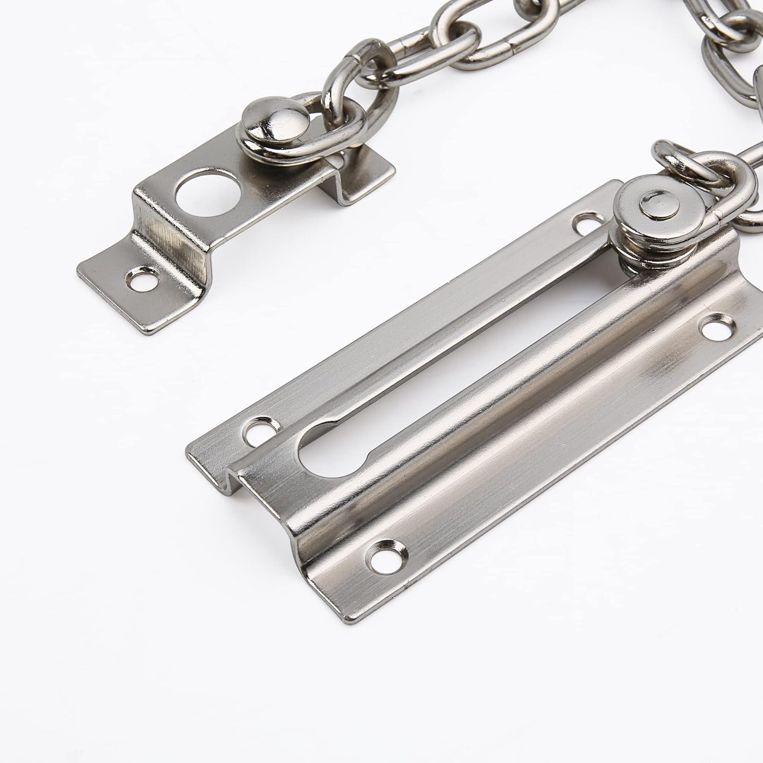 HASWARE Door Chain Lock,Door Latch Sturdy Premium Thickened Chain Locks for Inside Door, Child Proof Latch Lock, Additional Privacy and Security for Home (Silver)