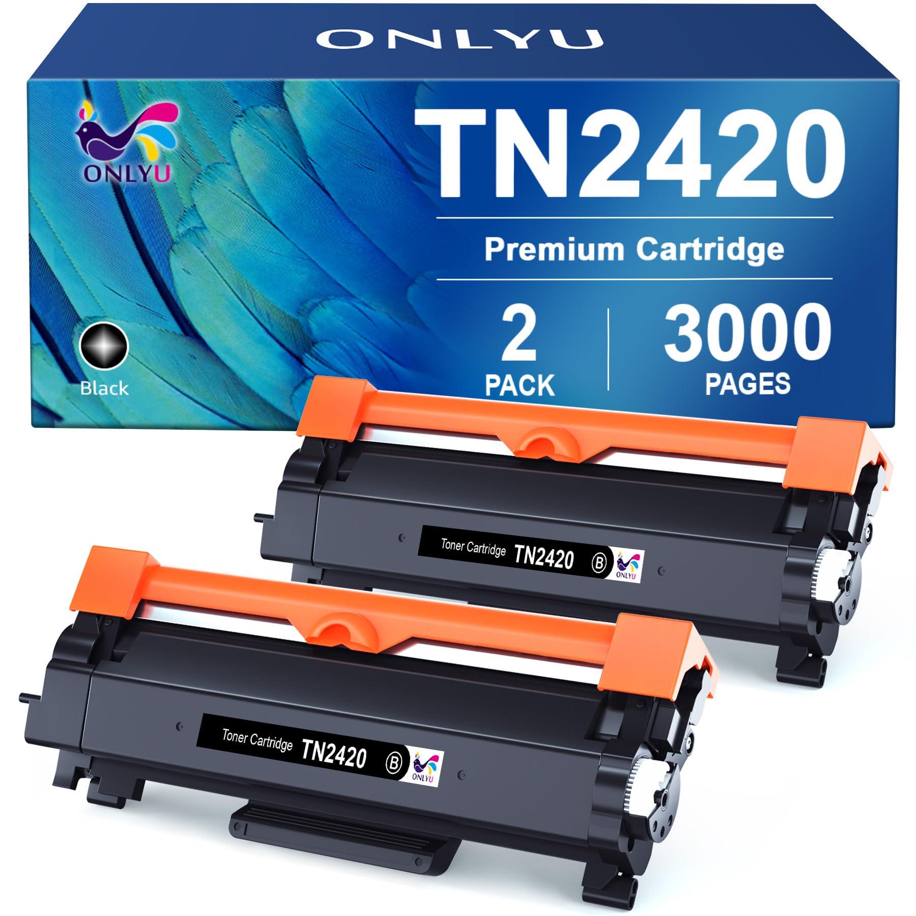 ONLYU TN2420 TN-2420 Toner MFC L2710DW TN2410 TN-2410 TN 2420 2 Schwarz | Kompatibel für Brother MFC L2710DW HL L2350DW L2350DW DCP-L2530DW MFC-L2710DN HL-L2310D MFC-L2750DW DCP-L2510D MFC-L2730DW