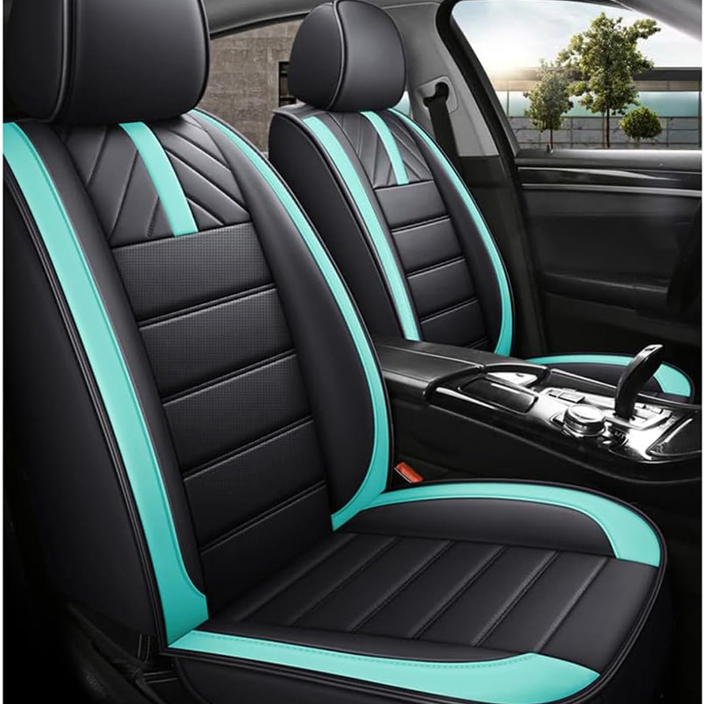 FEECOZ Auto Sitzbezüge Sets für Mazda CX-30 CX30 2019 2020 2021 2022 2023 2024 2025, Wasserdicht Leicht Zu Reinigen Atmungsaktive Rutschfester Leder-Autositzkissen,B