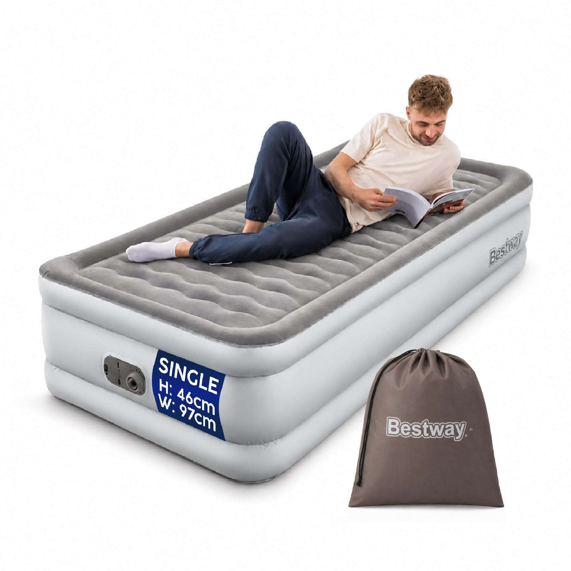 Bestway Tritech Single Size Airbed With Built-In Pump