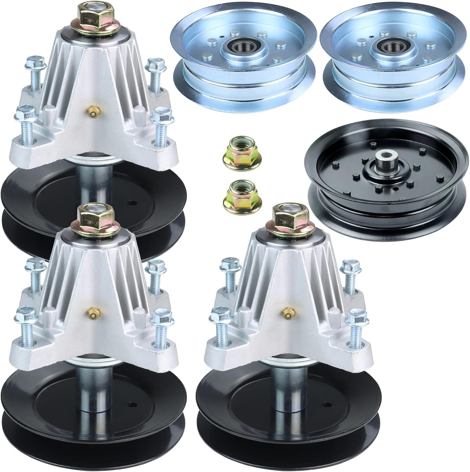 3 Pack 618-06978 Spindle Assembly with 756-05034A 756-04511B Pulley Replaces Cub Cadet 918-06978 Spindle Assembly 54 Deck for Cub Cadet ZT1-54 ZT2 54 XT1-ST54 RZT-L54 RZT-LX54 RZT-S54 Tractors