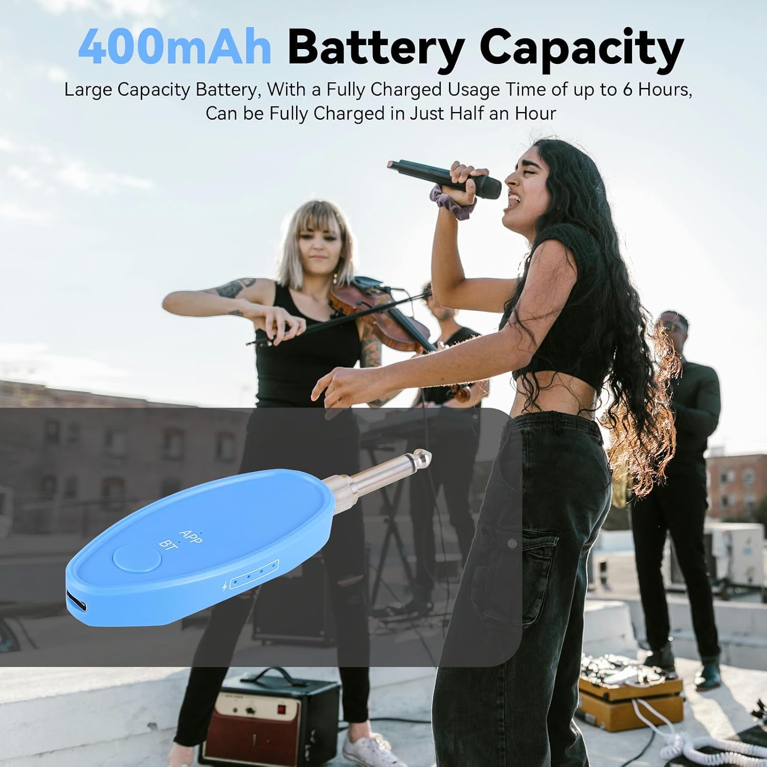 EASTROCK Vocal Remover，App-Controlled ，Bluetooth 5.2 ，Real-Time 10-Level Vocal Separation, Dual Audio Interface, Music & Karaoke Enhancer for Enthusiasts BLUE