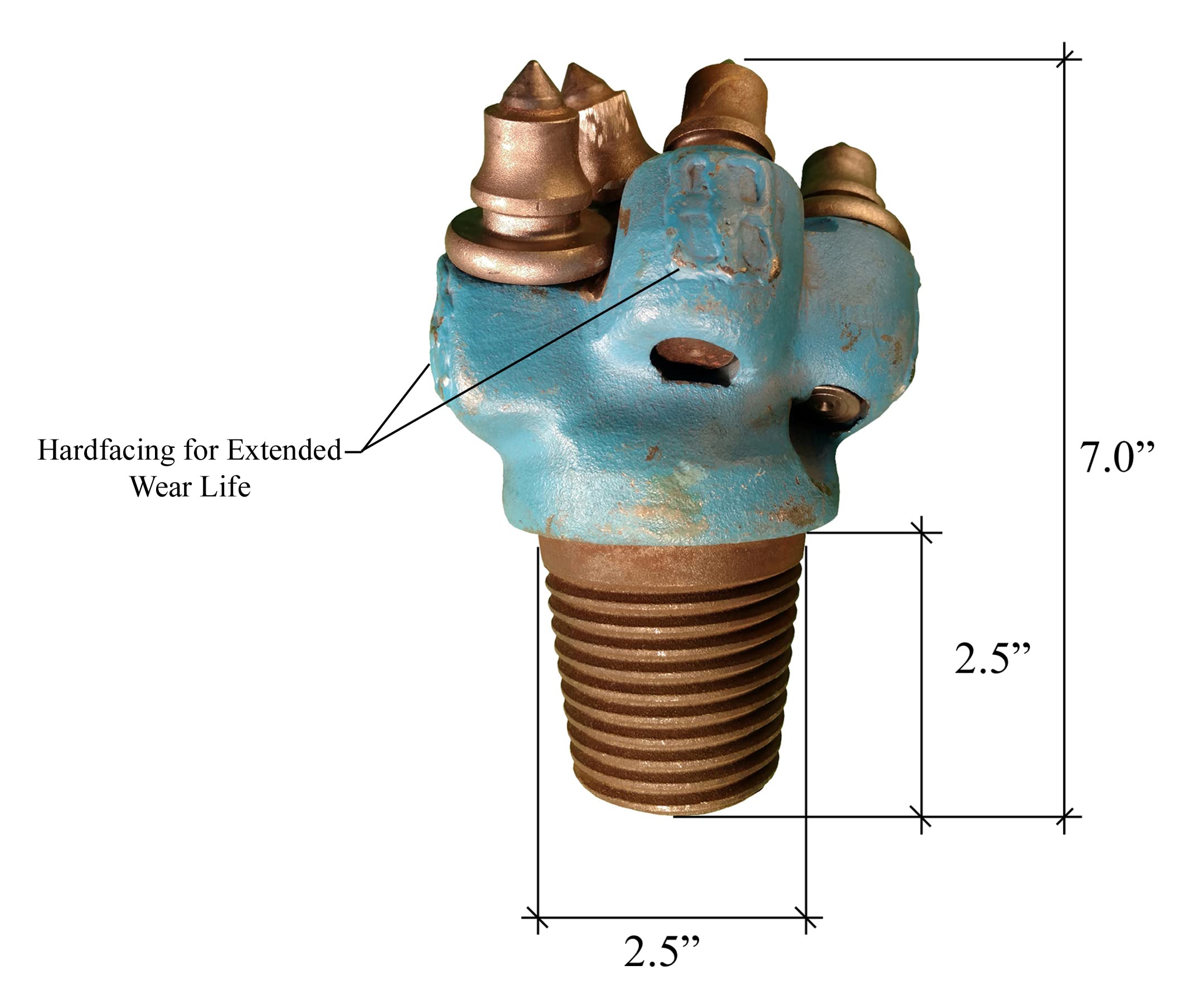 Digger Supply 1 Count Rock Penetrator Auger Pilot Tip Assembly w/Carbide Rock Cutter Bits