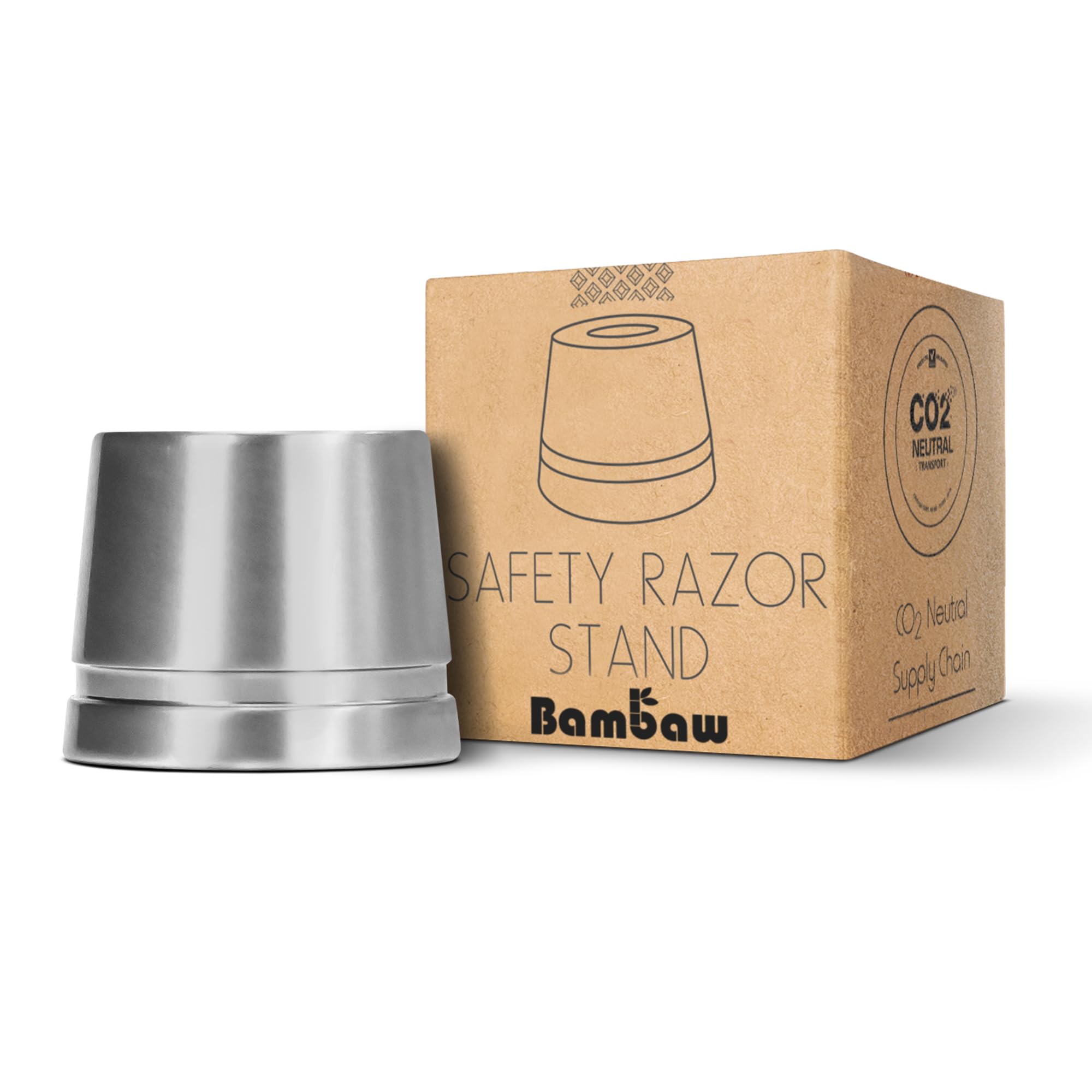 Bambaw Silver Safety Razor Stand | Razor Holder Stand | Straight Razor Stands Does Not Fit All Safety Razors | Double Edge Safety Razor Stand | Shaver