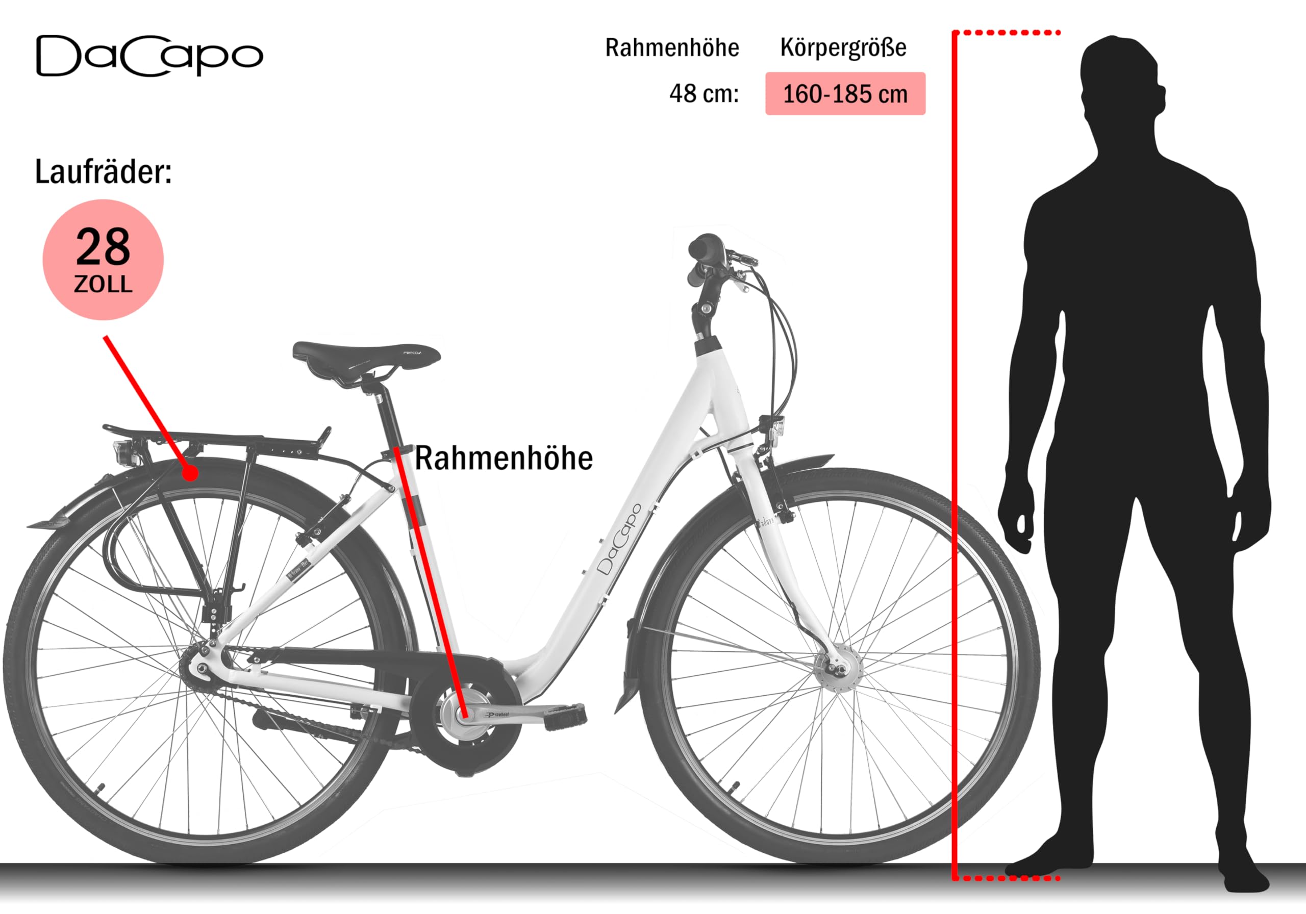 DACAPO Damenrad 28'' Padova 3 Gänge RH 48 cm