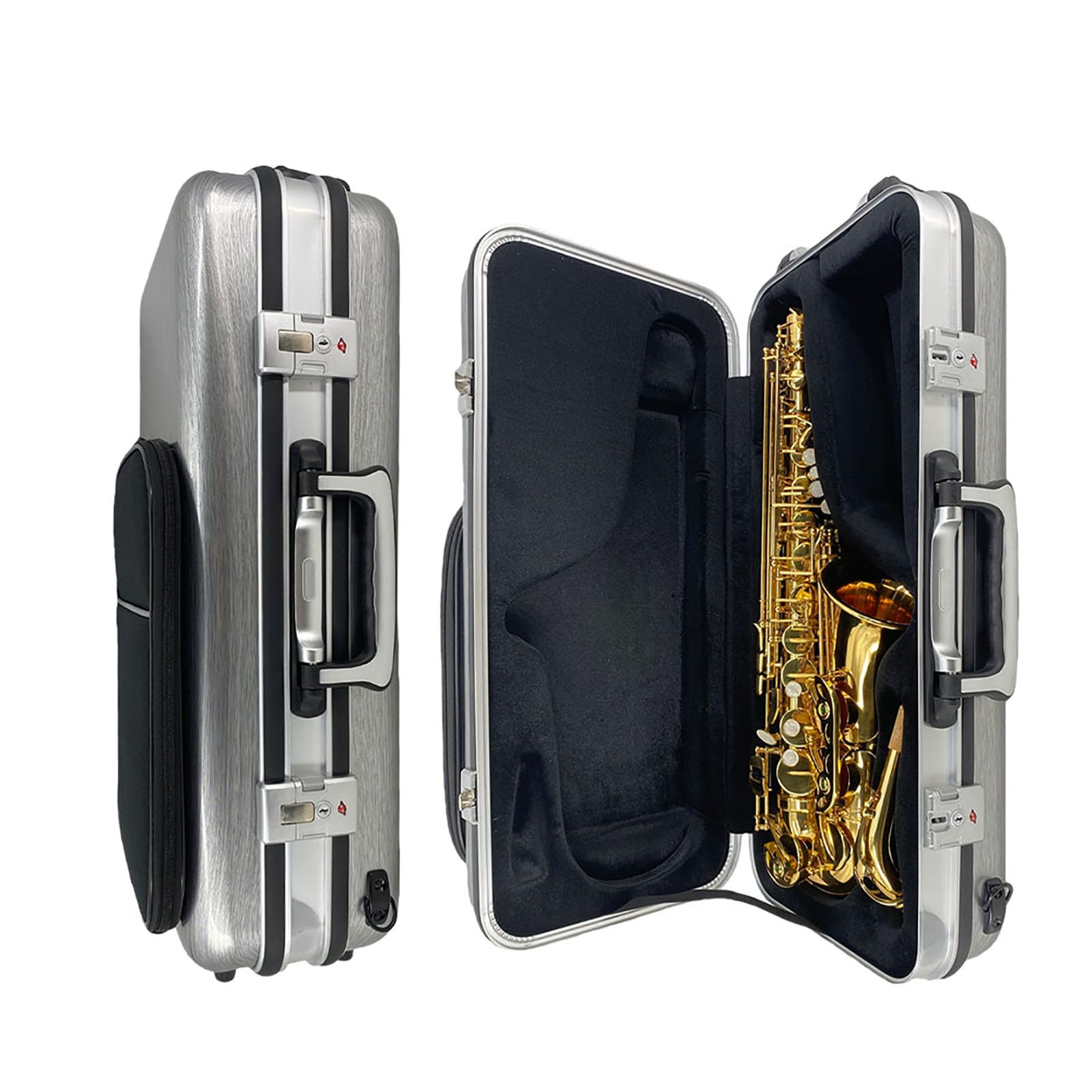 Funda para saxofón alto, bolsa de fibra de carbono para saxofón alto con bolsa para partituras, asa/correas de hombro, bolsa de transporte acolchada gruesa para accesorios de saxofón