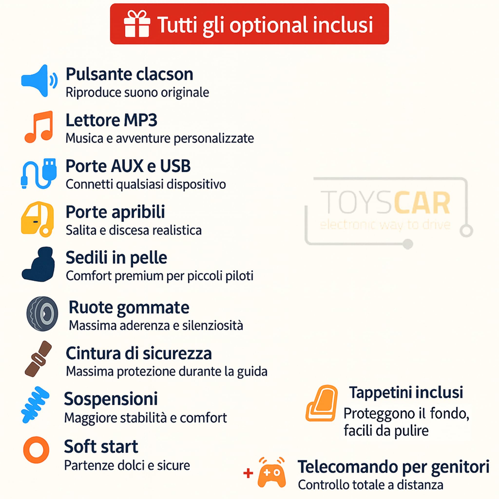TOYSCAR Auto Macchina Elettrica per Bambini Jeep Toyota Fj Cruiser 12V Ruote in Gomma Full Optional Sedile Pelle Porte Apribili Tappetino e Telecomando (Bianco)