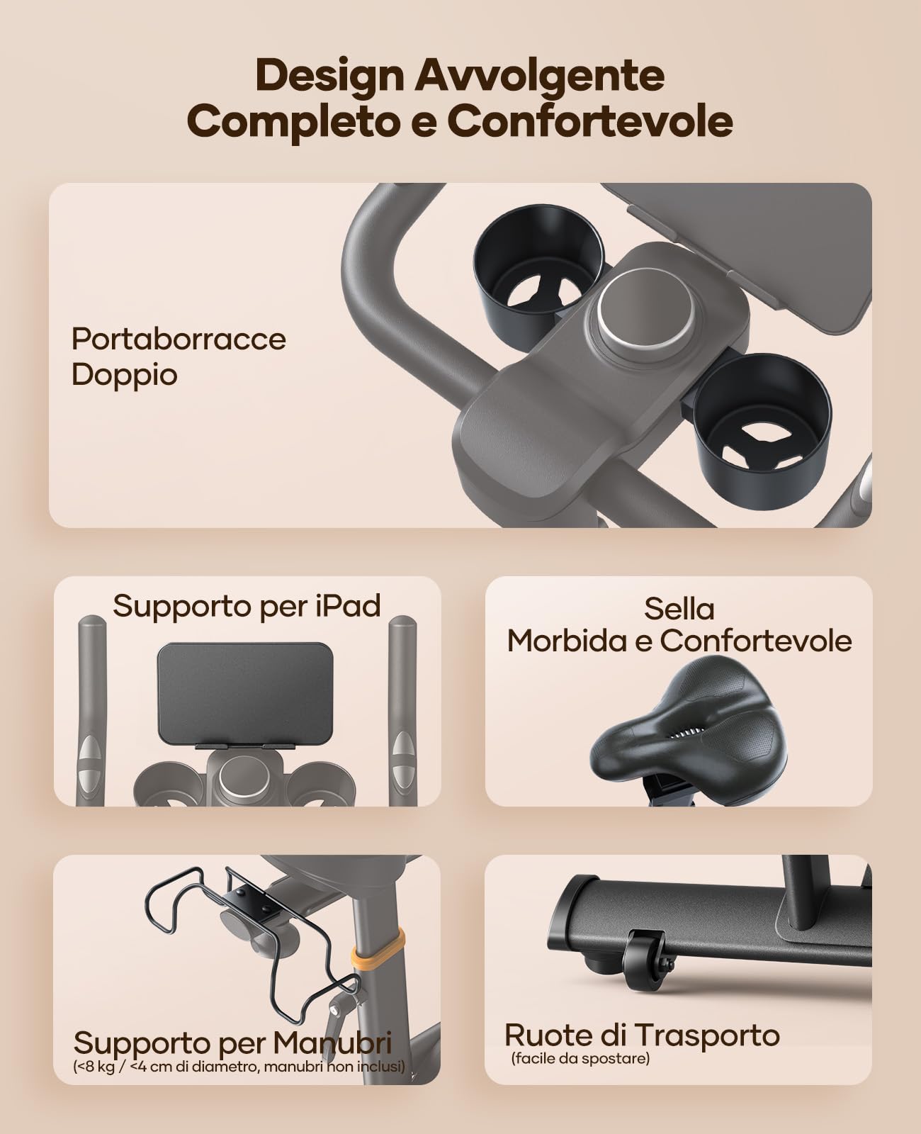 2026 Nuova Toputure Cyclette da Casa con Resistenza Elettromagnetica, Cyclette per Casa con Controllo App, Display Touchscreen, Cardiofrequenzimetro, Ultra Silenziosa, Supporta fino a 150 kg