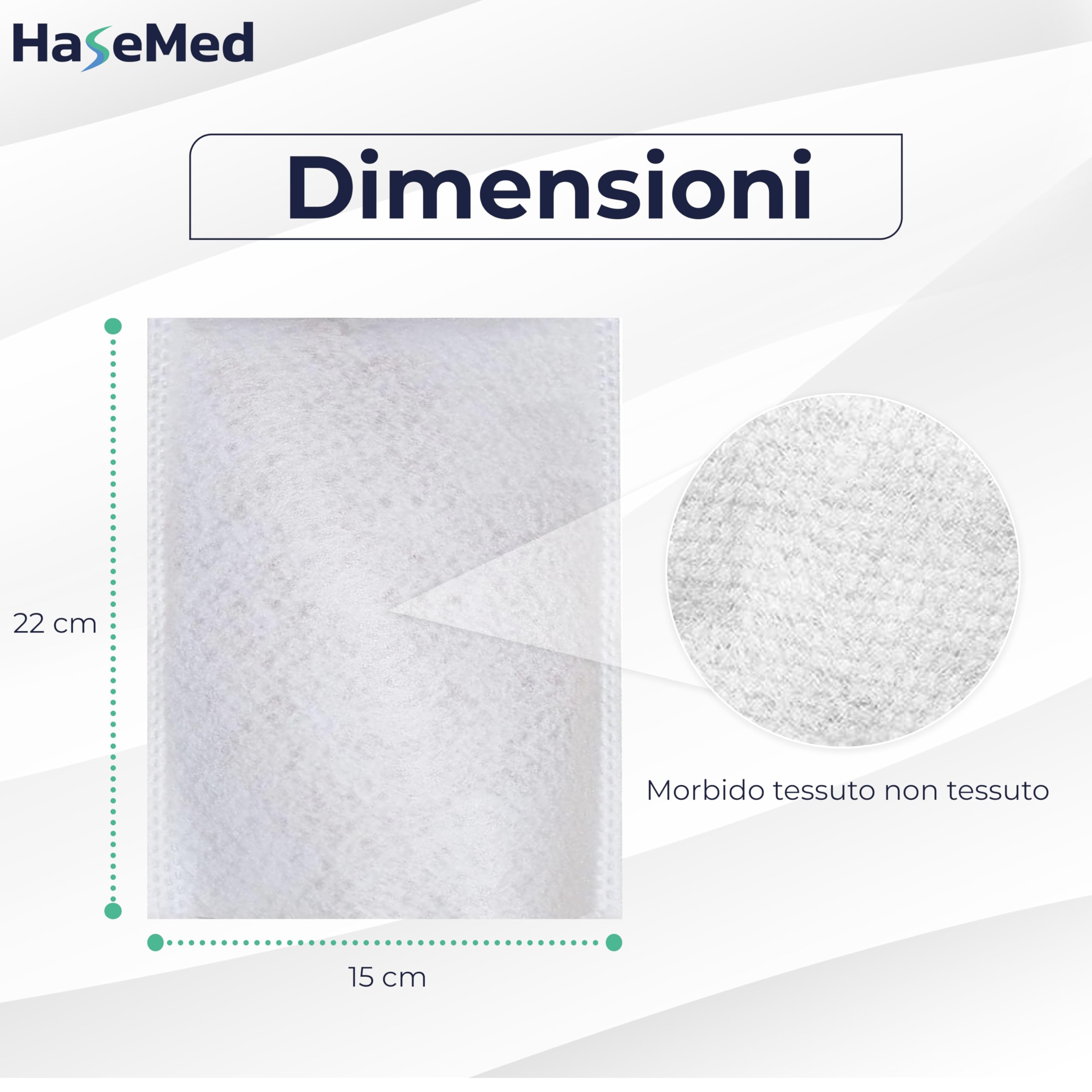 HaseMed Guanti monouso (15 x 22 cm), 10 x 50 pezzi, igienici e morbidi, per la cura del corpo e intimo, delicati sulla pelle e assorbenti, in tessuto non tessuto antistrappo