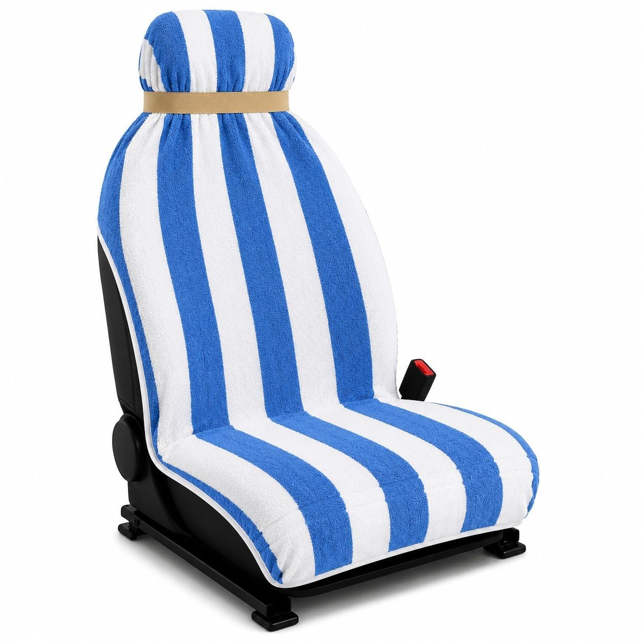 GodSun Harvest Car Towel Seat Cover Accessories Front & Rear 100% Pure Cotton Fabric Pack of 1 (Blue White, Cotton)-image-37
