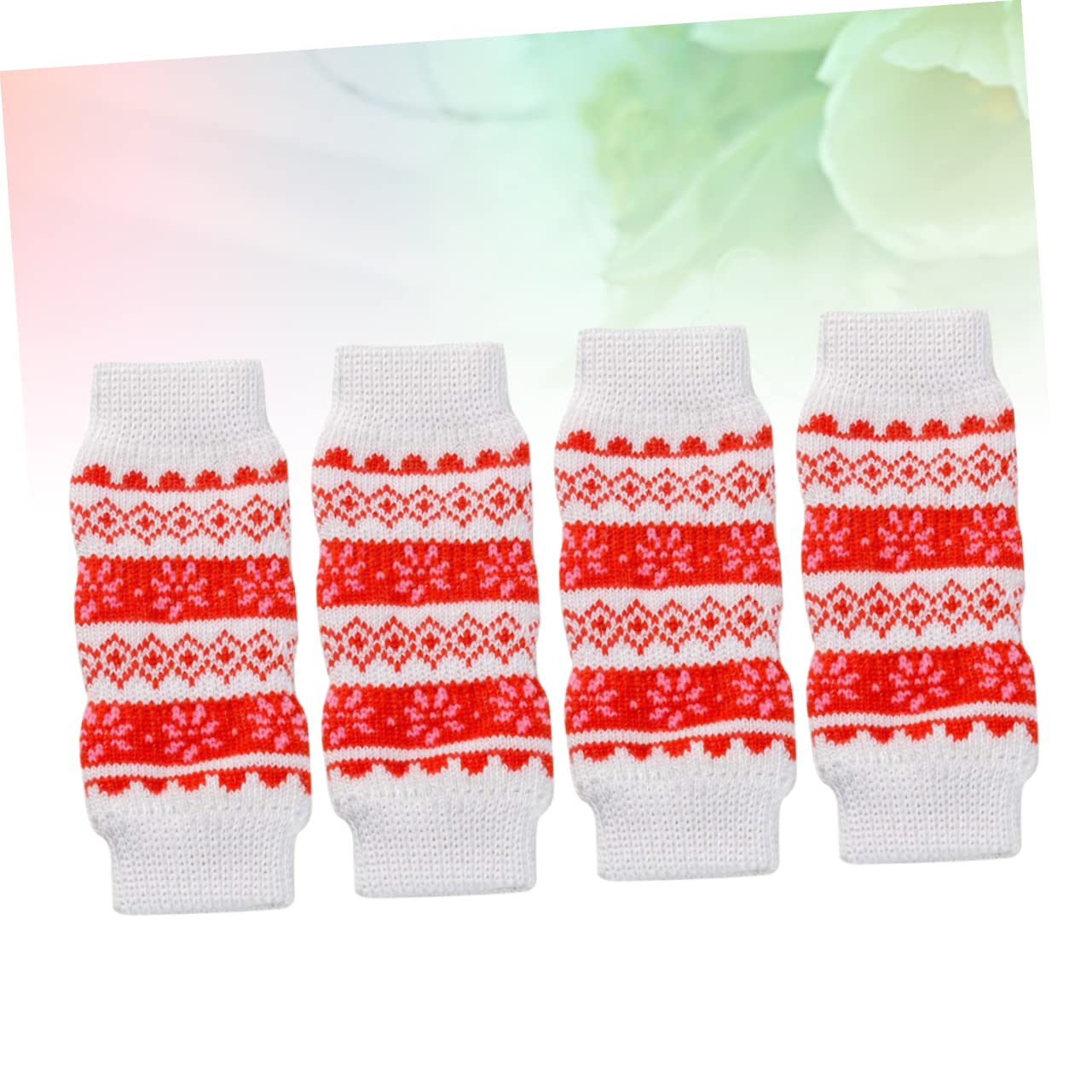 BESPORTBLE Pet Leg Sleeve Dog Leg Brace 4pcs Set Urine Warm Pad Christmas Snow Pattern Size s for Furry Friends