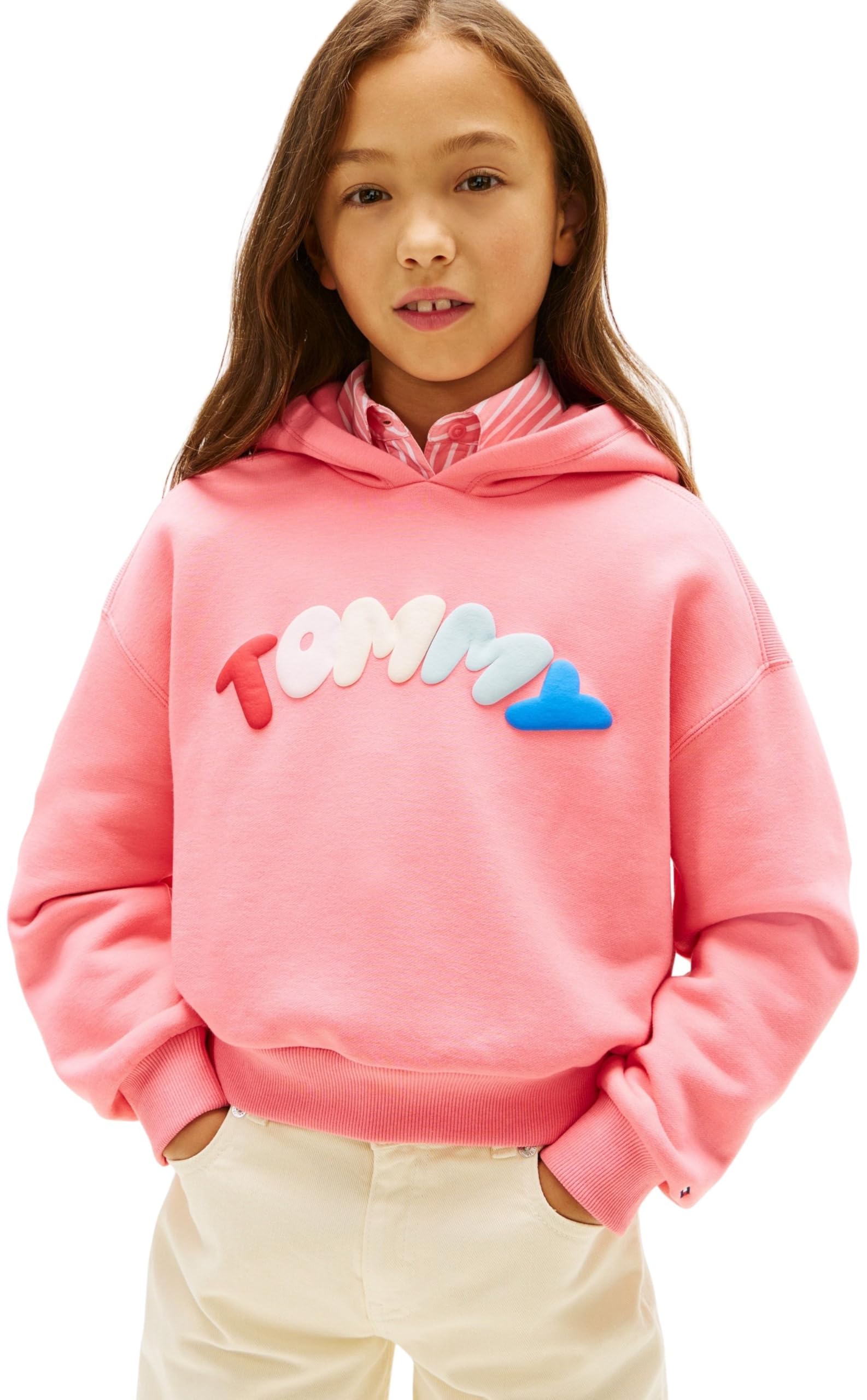 Tommy Hilfiger Mädchen Tommy Puff Print Hoodie Kg0kg09241 Sweatshirts (1er Pack)