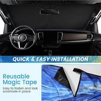 Windshield Sun Shade - Windshield Sun Shade Foldable Offers Ultimate Protection for Car Interior UV Protection Car
