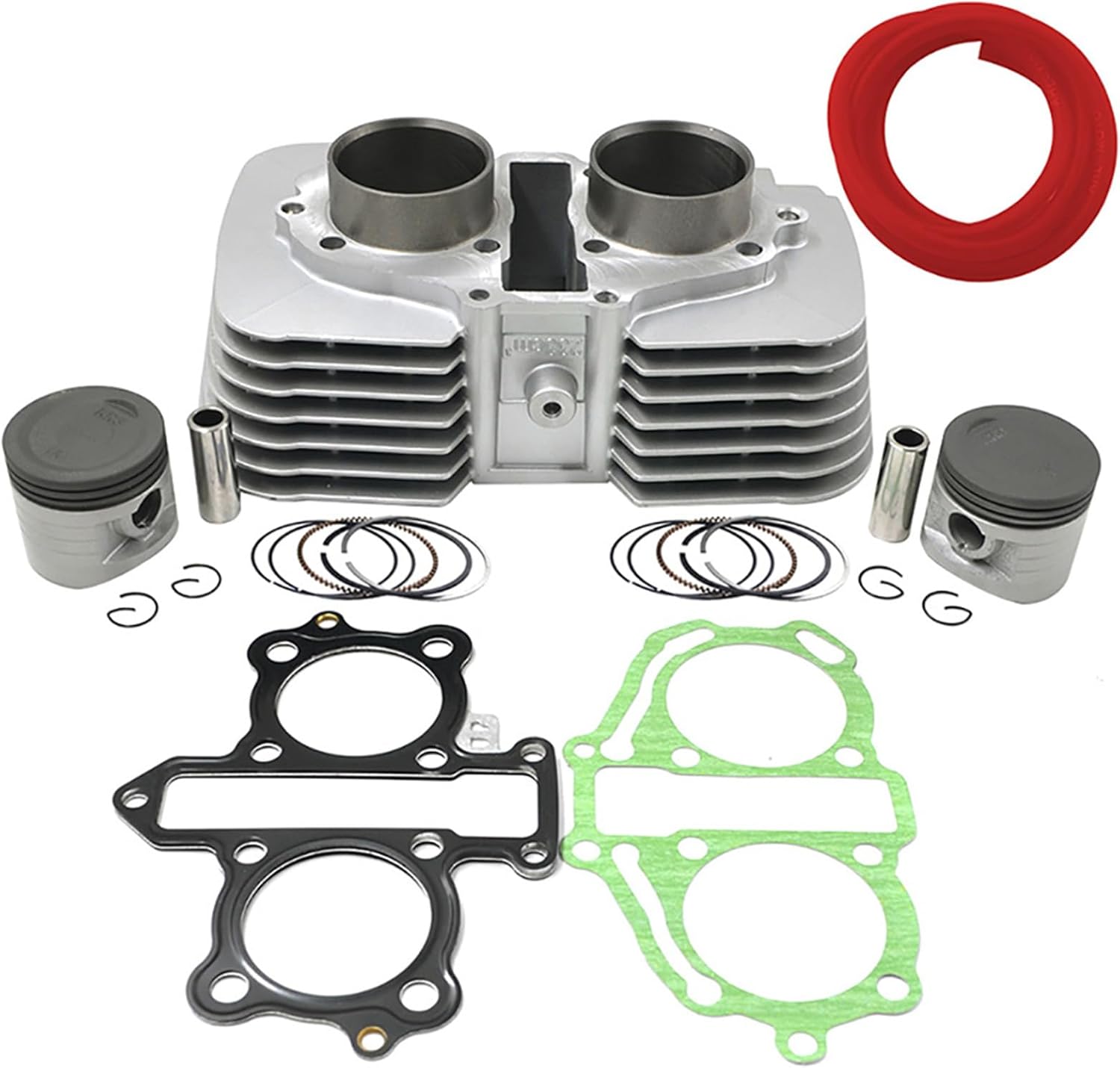 Road Passion 12100-KBG-671 53mm Bore Cylinder Head & Piston Kit & Gasket & 1m Oil Tube Replacement for Honda CA250 CMX250 CA 250 CMX 250 1996-2011/ CMX250C CMX 250 C Rebel 250 1996-2015