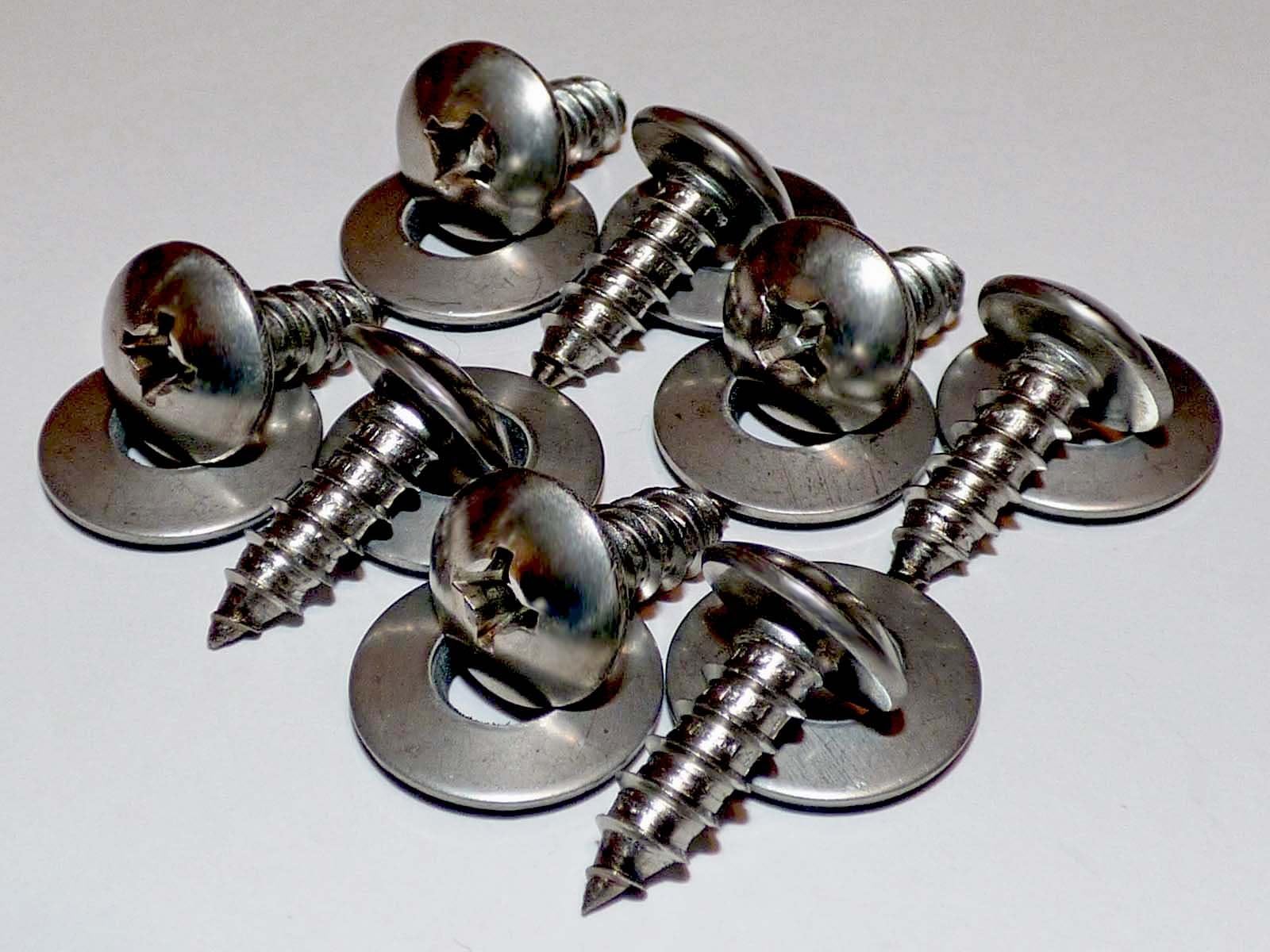 Liphontcta 8-Pack Corvette C1 Thru C8 Wide Head License Plate Screws • Stainless Steel