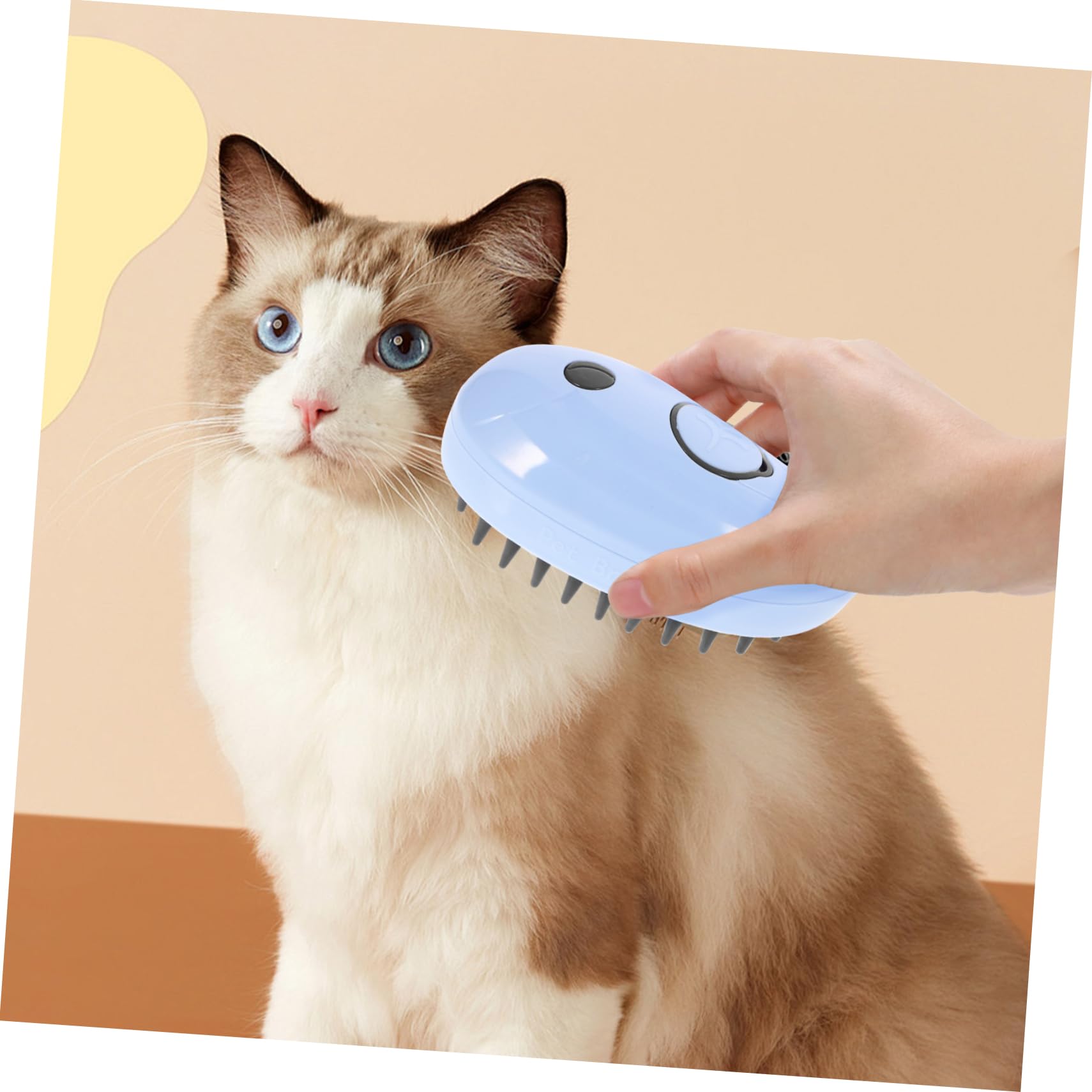 Toddmomy 4pièces Brosse à Vapeur Auto-nettoyante Pour Chat Brosse De Massage Multifonctionnelle Idéale Pour Bain Et Élimination Des Poils Emmêlés Couleur Bleue