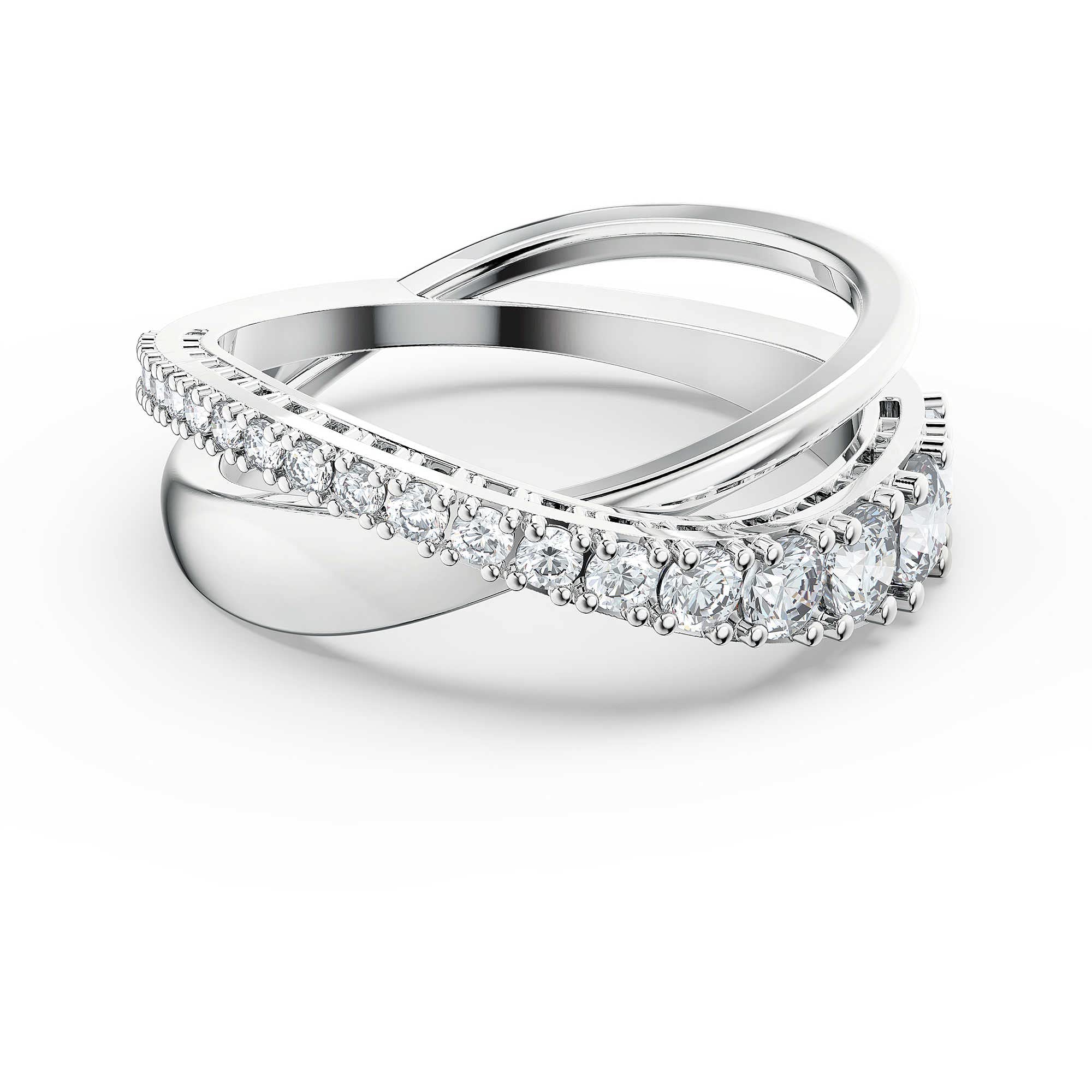 Swarovski Hyperbola Collezione bague, blanc, plaqué rhodium