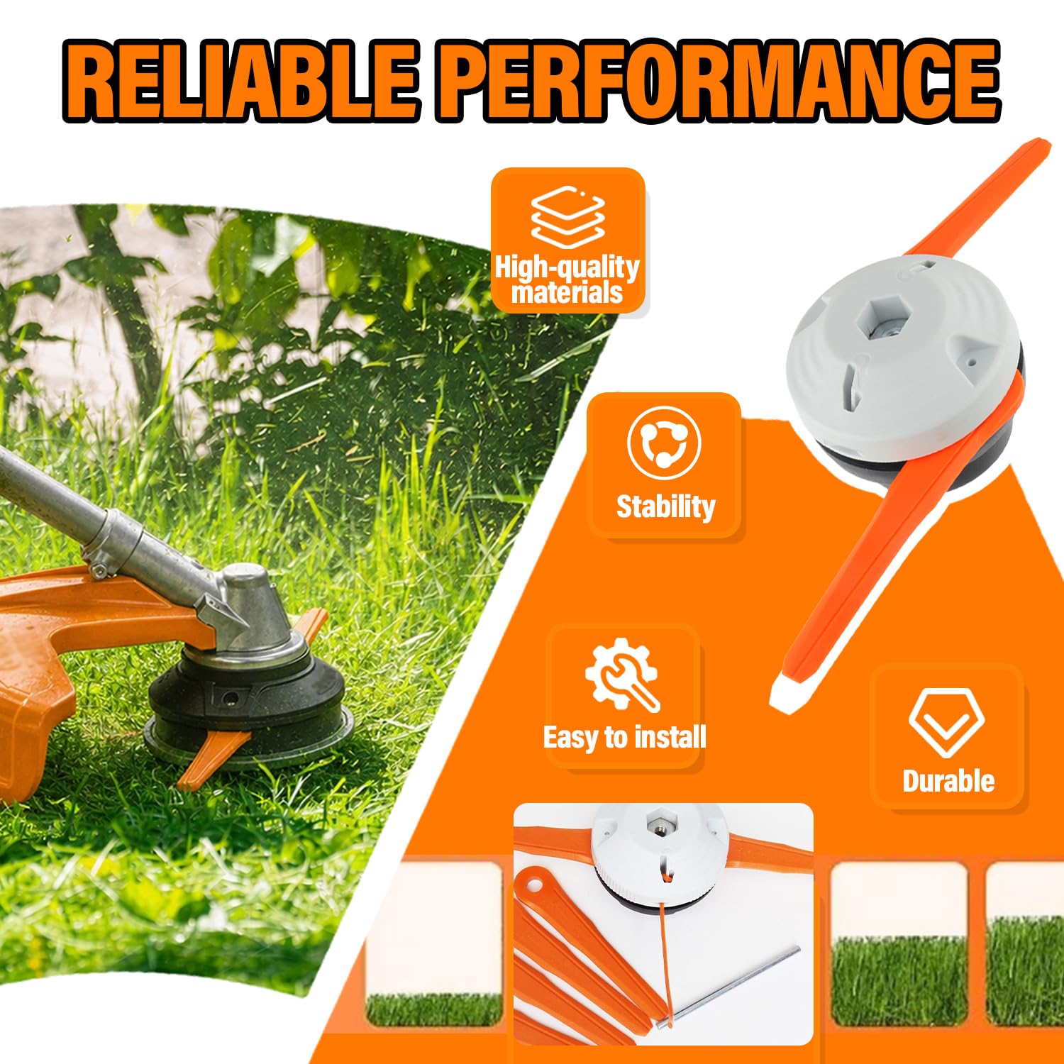 Polycut 6-2 Testina per STIHL FS38 FSA60R FSA86R FS40 FS50, Ricambi FSA 60 R Testina FS 38 4006-710-2137 Decespugliatore Accessorio, con 6 Ricambi