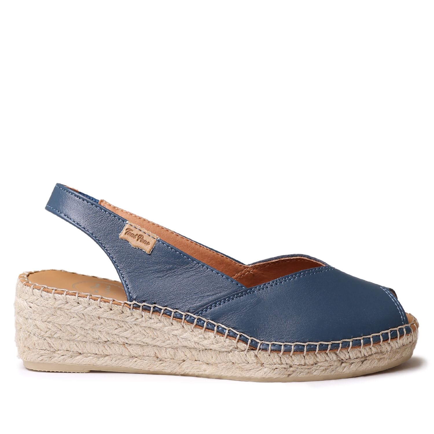 TONI PONS BERNIA-P - Espadrille compensée Style Peep Toe pour Femme en Cuir.