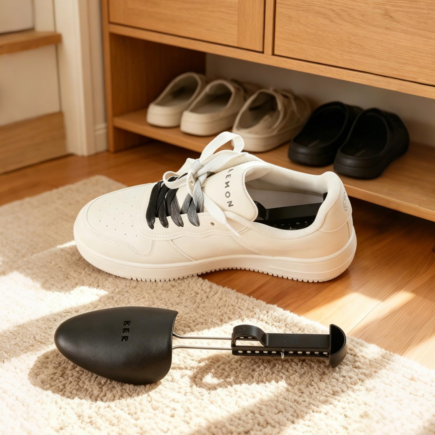 2 Pares de Hormas para Zapatos, Ensanchador de Zapatos Ajustable de 25 cm A 30 cm, Soporte Moldeador de Zapatillas de Deporte de Plástico de Hierro Negro, Soporte para Botas para Hombres y Mujeres