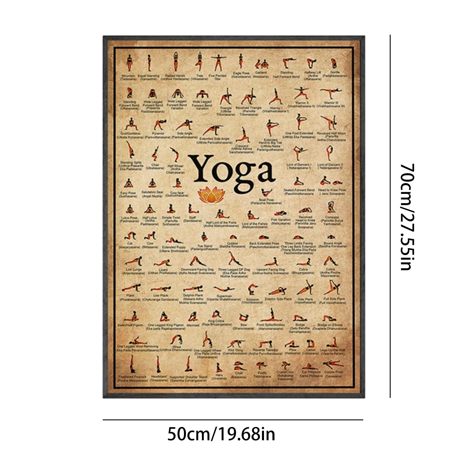 Poster de poses de yoga, affiches d'exercice pour tout le corps, décoration de salle de gym à domicile, accessoires de fitness, tableau de poses de yoga, affiches de yoga à domicile pour salle