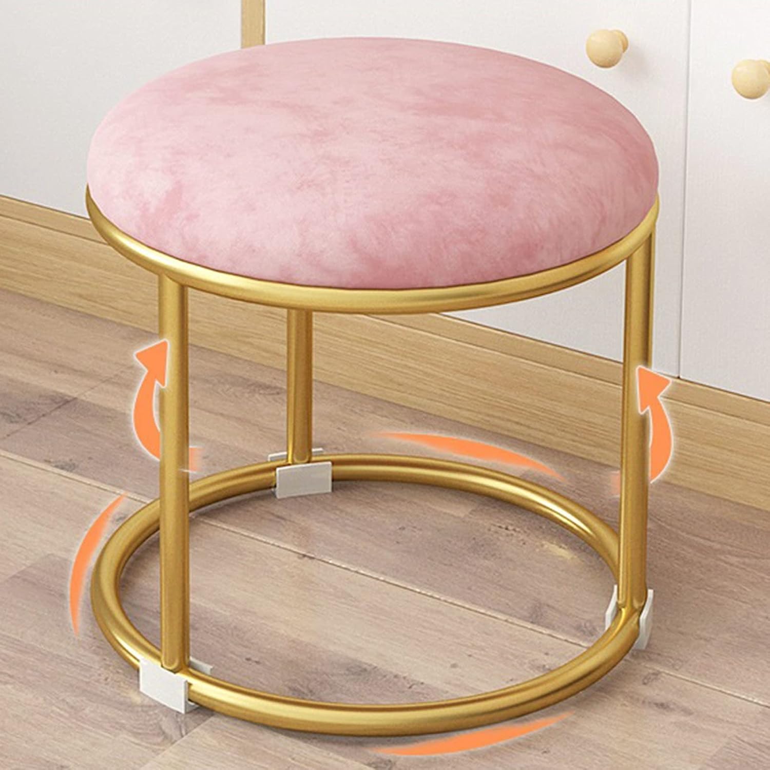 Household Low Stools, Modern Simple Sofa Stools, Comfortable, Practical and Economical Small Round Stools for Living Rooms and Bedrooms. (Color : Green)