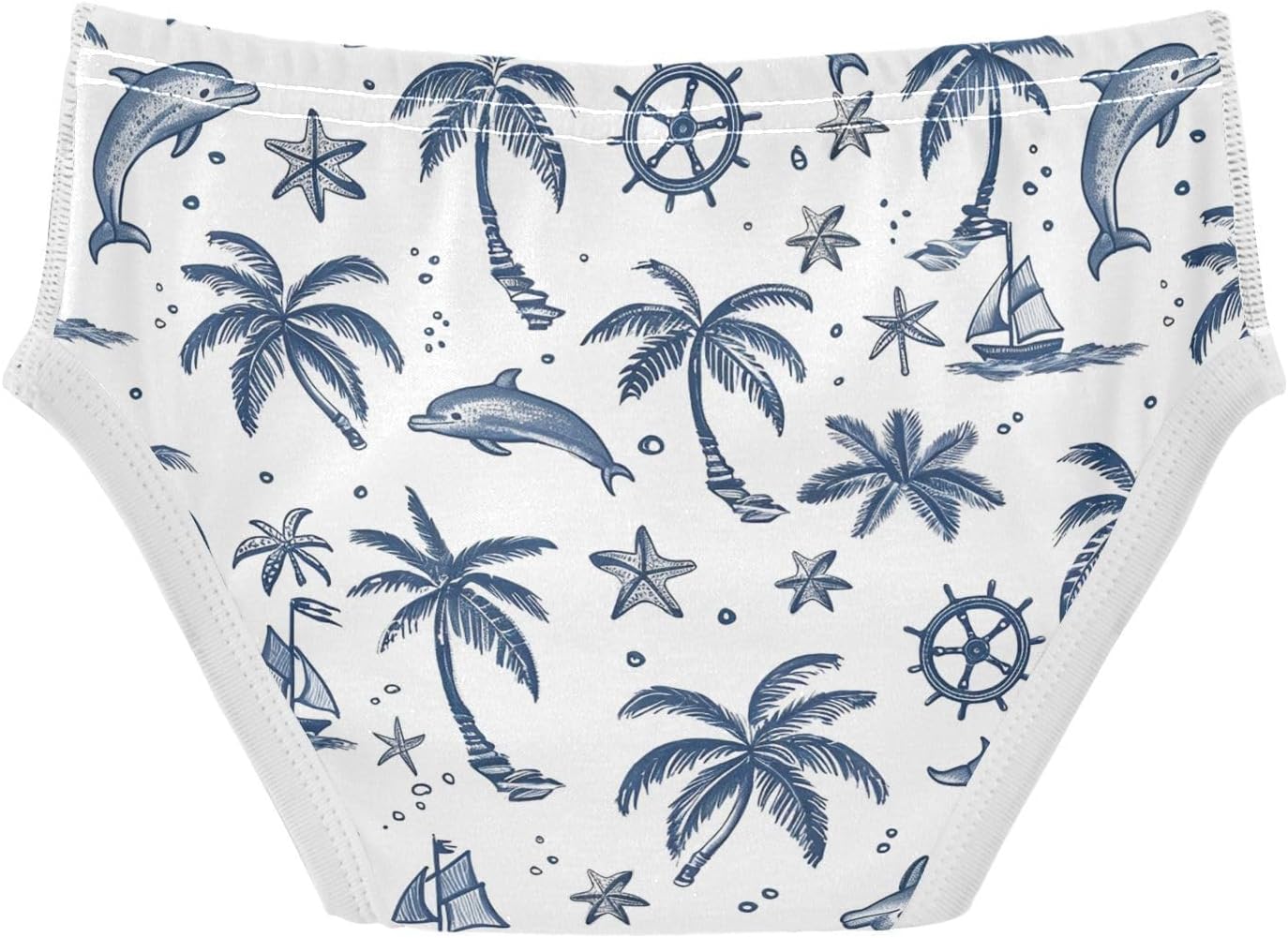 visesunny Boys Training Underwear Starfish Palm Tree Dolphin Breathe Cotton Potty Briefs Size 2T-8Y for Toddler