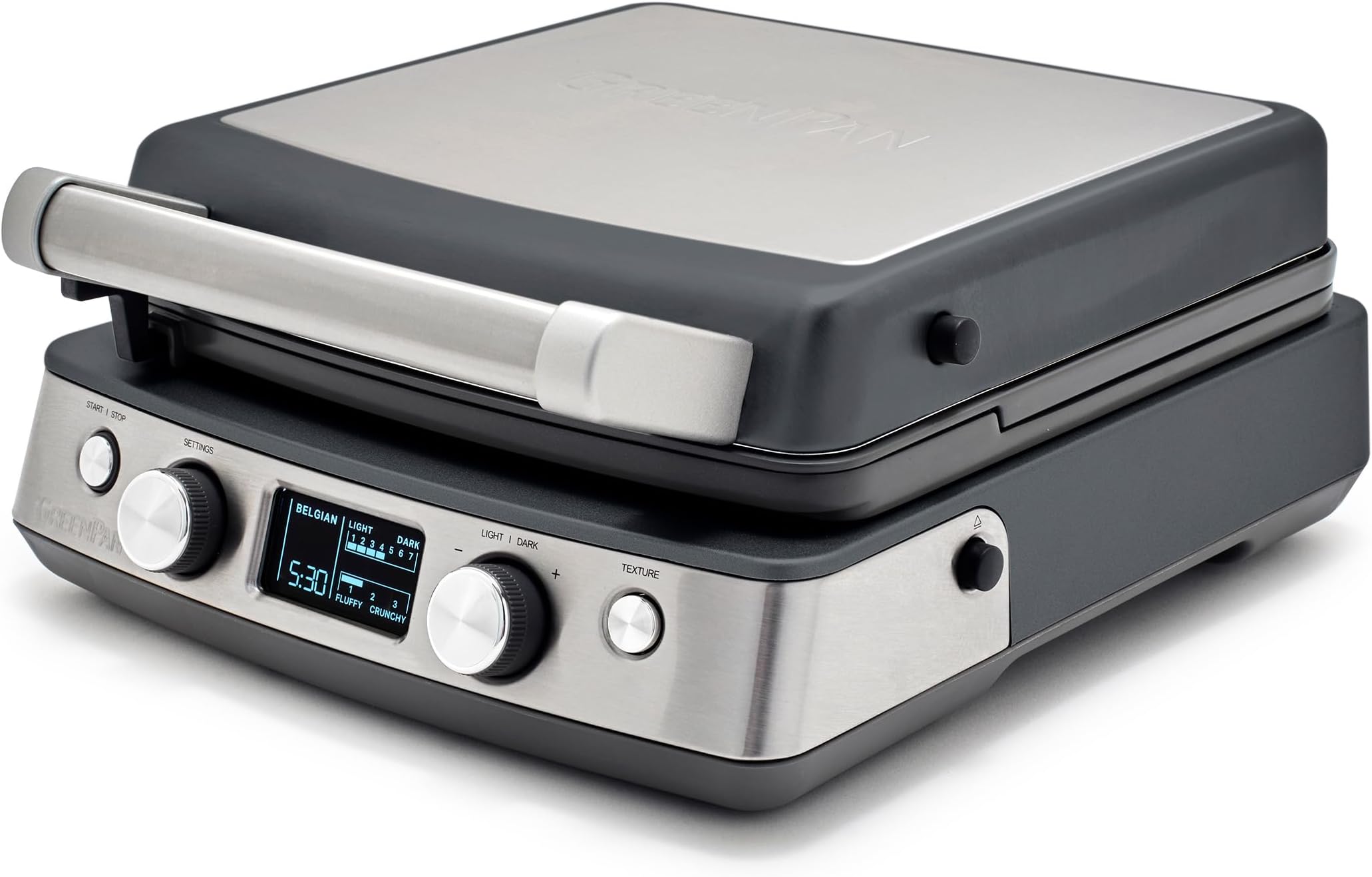 Elite 4-Square Waffle Maker, Ceramic Nonstick Plates, Graphite