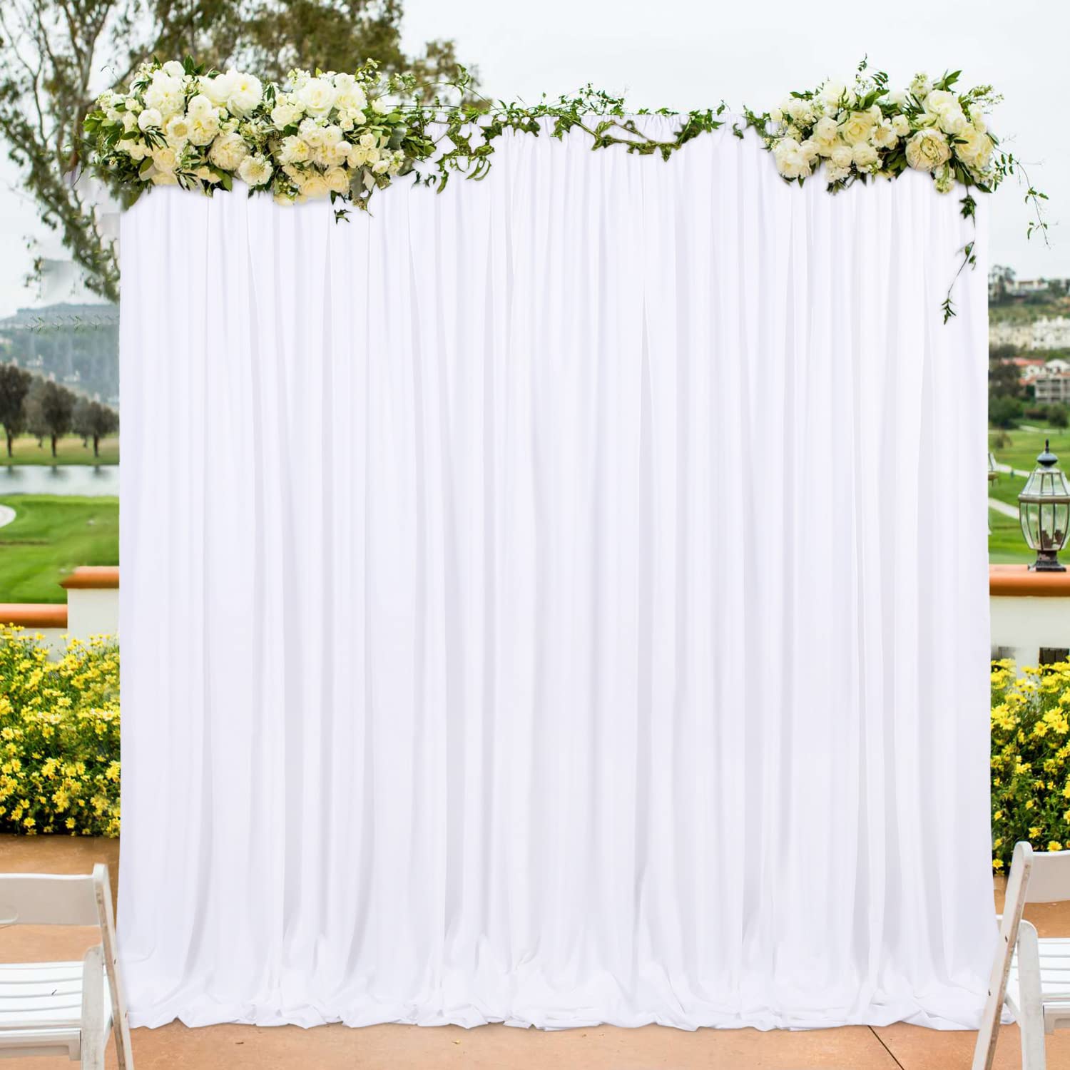 Photo 1 of MoKoHouse 10ft x 8ft White Backdrop Curtains - 2 Panels 5ft x 8ft 5ft x 8ft (White)