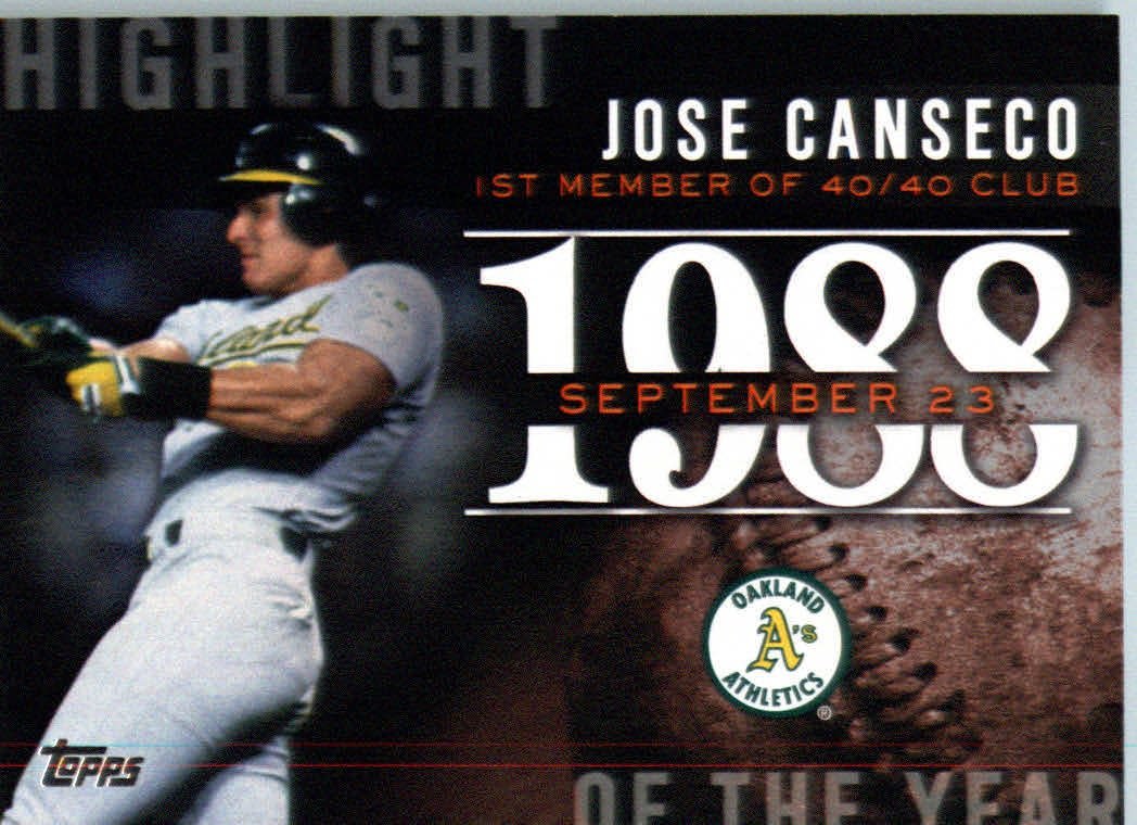Amazon.com: 2015 Topps Highlight Of The Year Baseball Card #H-23 Jose  Canseco - Oakland Athletics : Collectibles & Fine Art
