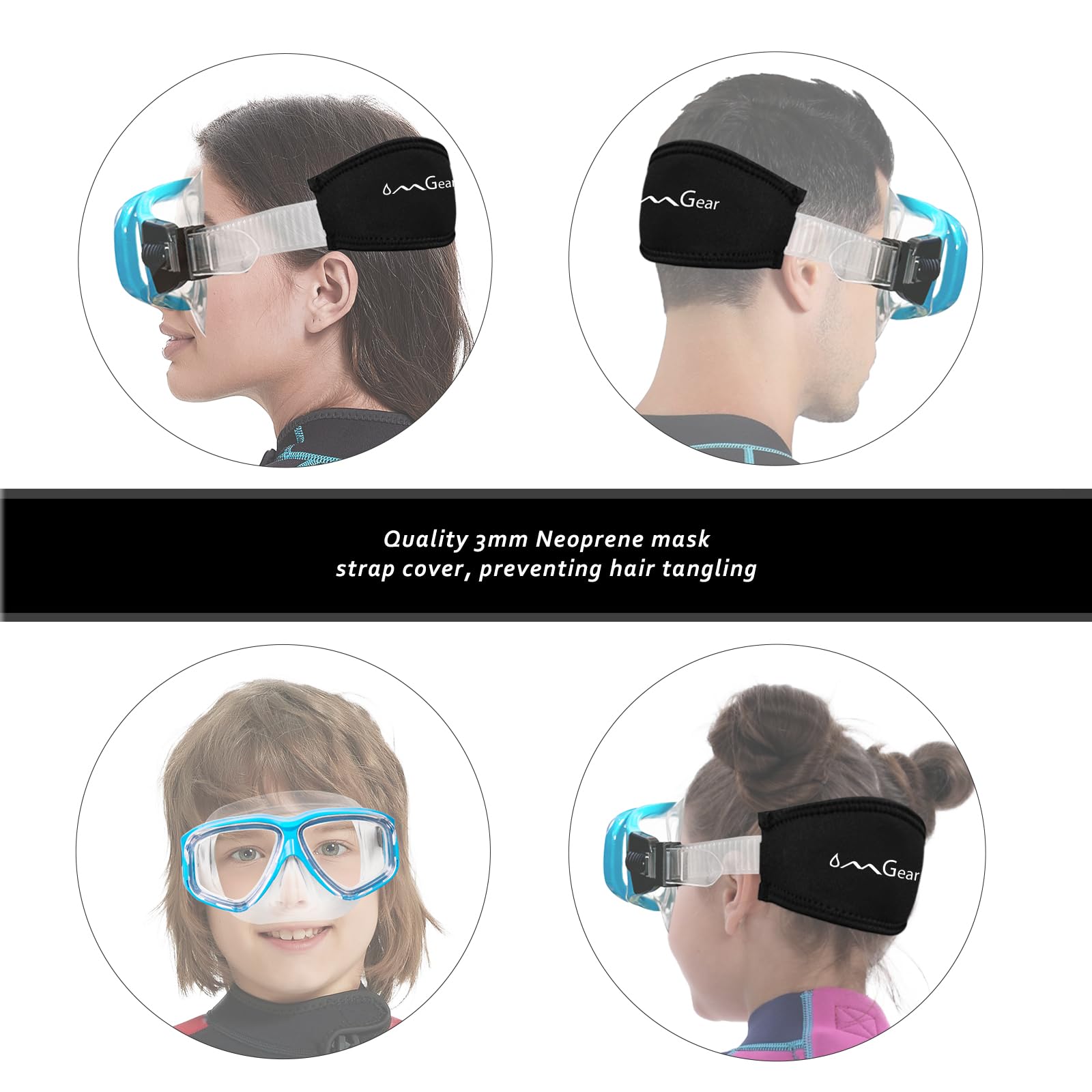 OMGear Máscara de natación, gafas de buceo con cubierta de nariz, equipo de esnórquel, máscara de esnórquel para adultos y jóvenes, para buceo, pesca submarina, correa de neopreno resistente a los