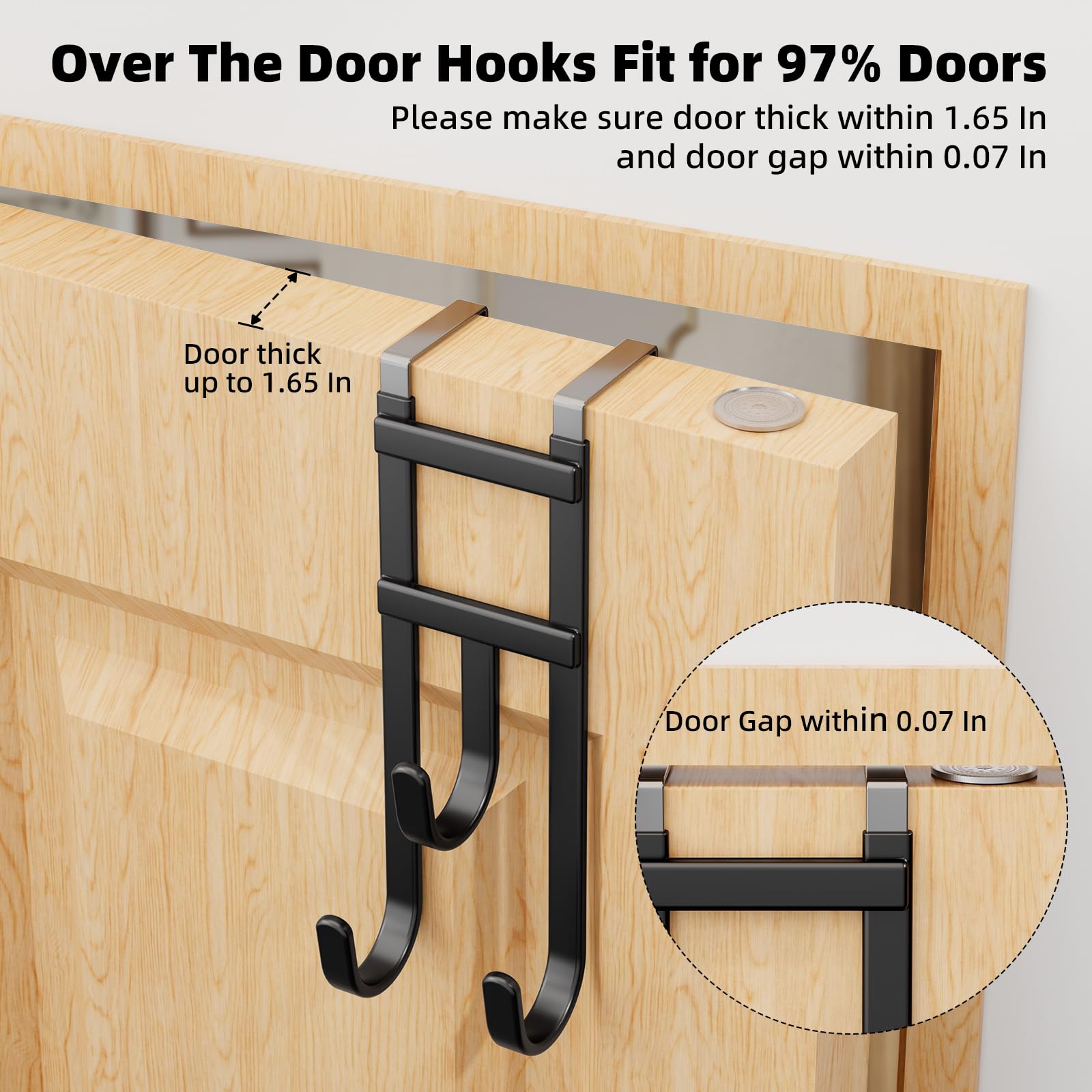 Over-the-Door Hooks - No Drill, 2 Pack -2 Over-the-Door Hooks - No Drill, 2 Pack -2