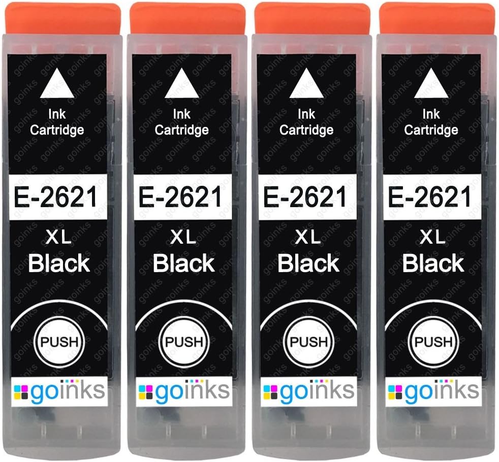 Go Inks 4 Black Ink Cartridges to replace Epson T2621 (26XL) Compatible/non-OEM for Epson Expression Premium Printers