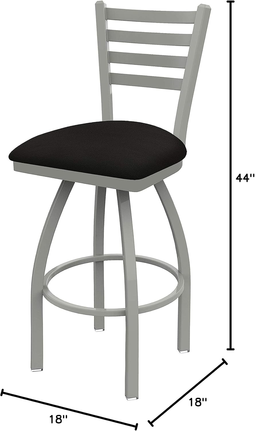 HBS 410 Jackie 30" Swivel Bar Stool with Anodized Nickel Finish and Canter Espresso Seat