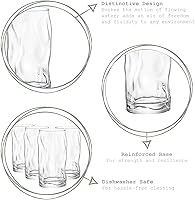 Vista 2 de Bormioli Rocco Sorgente - Enfriador de vidrio de 15.5 onzas, juego de 4