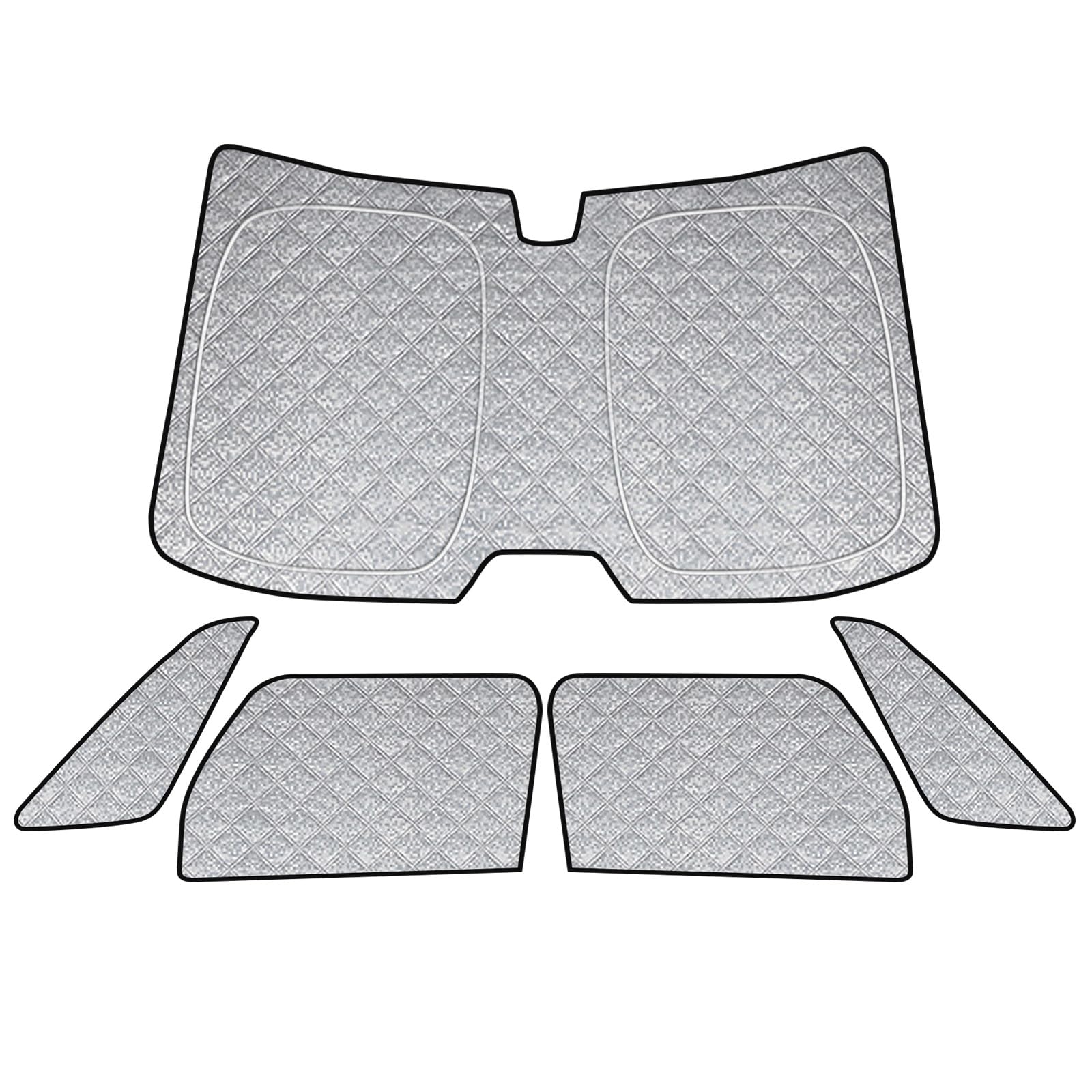 Parasol Coche Delantero para VW ID Buzz 2022-2026, 5PCS Parasol para Parabrisas de Coche, Bloquean los Rayos UV, Protegen la Privacidad y del Sol, No Necesitan Ventosas