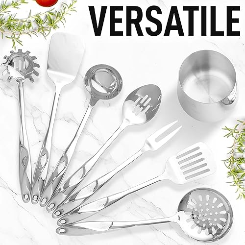 Miniatura 5 de Zulay Kitchen Utensilios de cocina de acero inoxidable, utensilios de cocina de acero inoxidable, accesorios de cocina duraderos, accesorios de