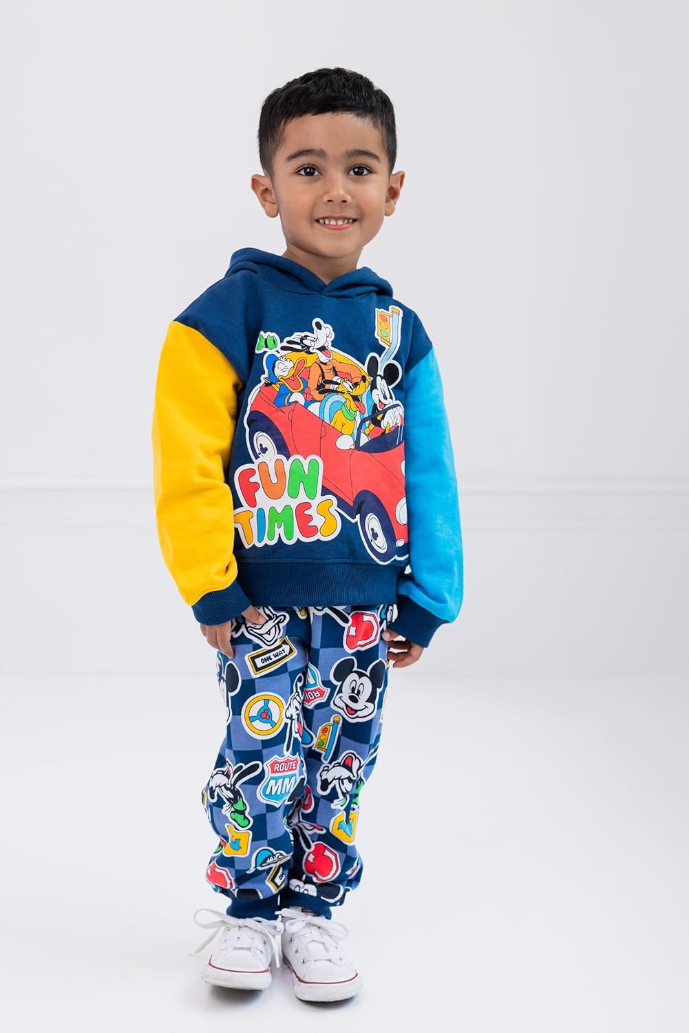 Disney Mickey Mouse Christmas Fleece Pullover Hoodie & Jogger Pants Outfit Set Newborn to Big Kid Sizes (0-3 Months - 14-16) - Image 2